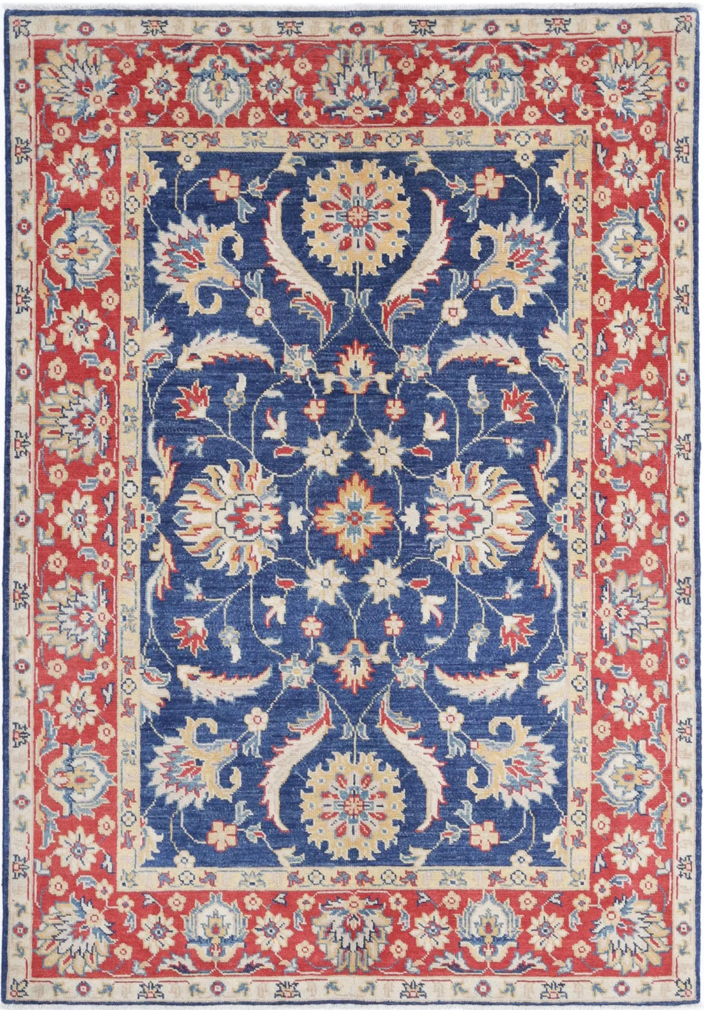 Tapis en laine Ziegler Farhan Gul noué à la main - 4'8'' x 6'9''