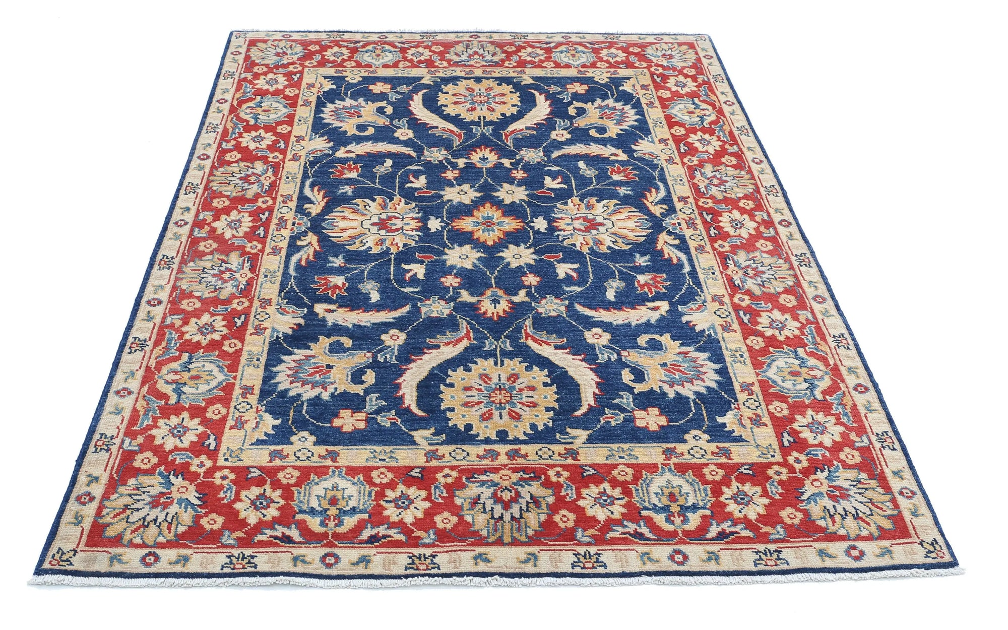 Tapis en laine Ziegler Farhan Gul noué à la main - 4'8'' x 6'9''