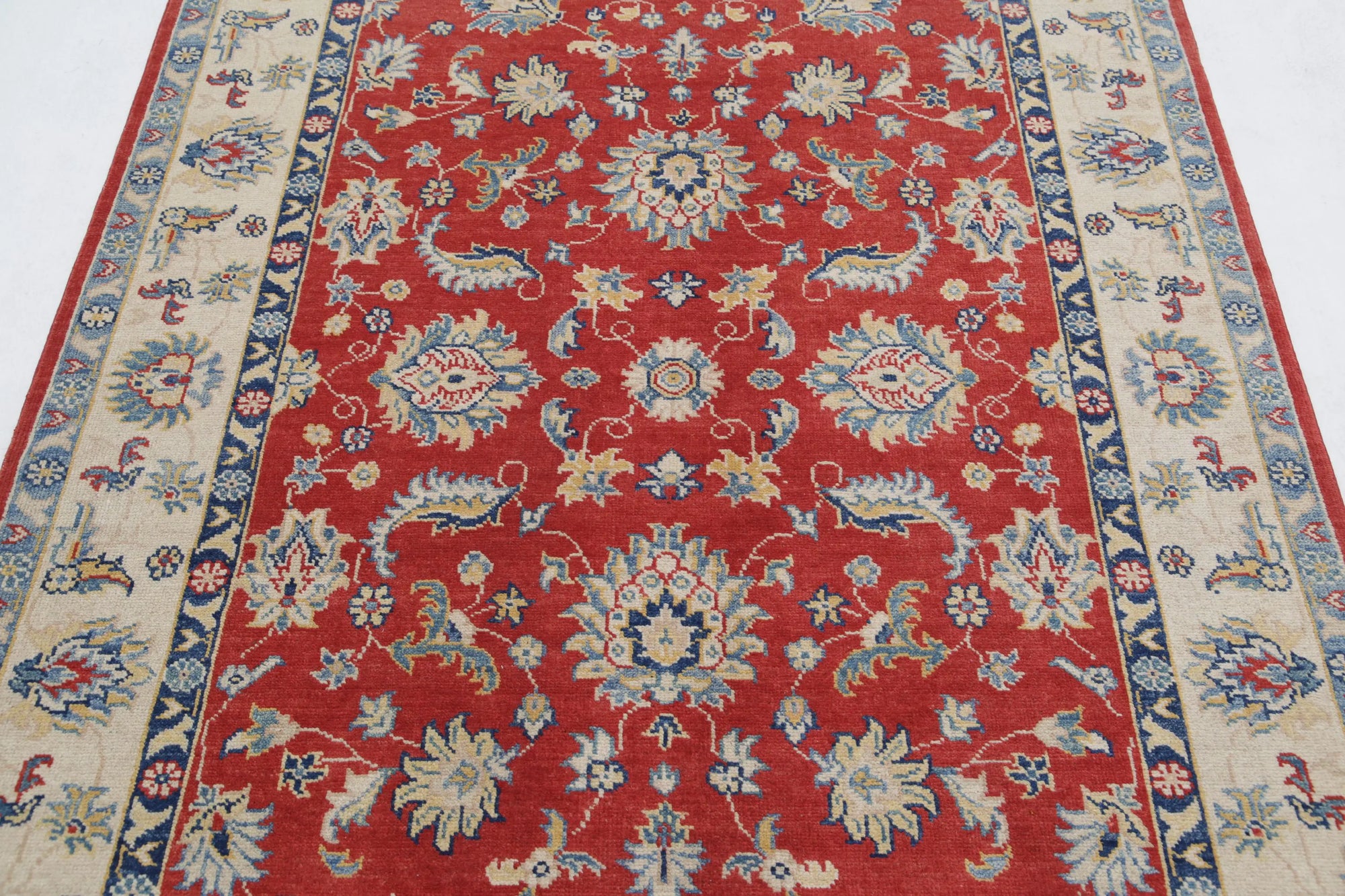 Hand Knotted Ziegler Farhan Gul Wool Rug - 4'9'' x 6'5''