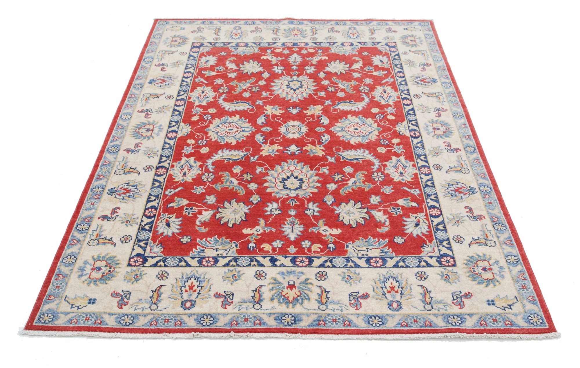 Hand Knotted Ziegler Farhan Gul Wool Rug - 4'9'' x 6'5''