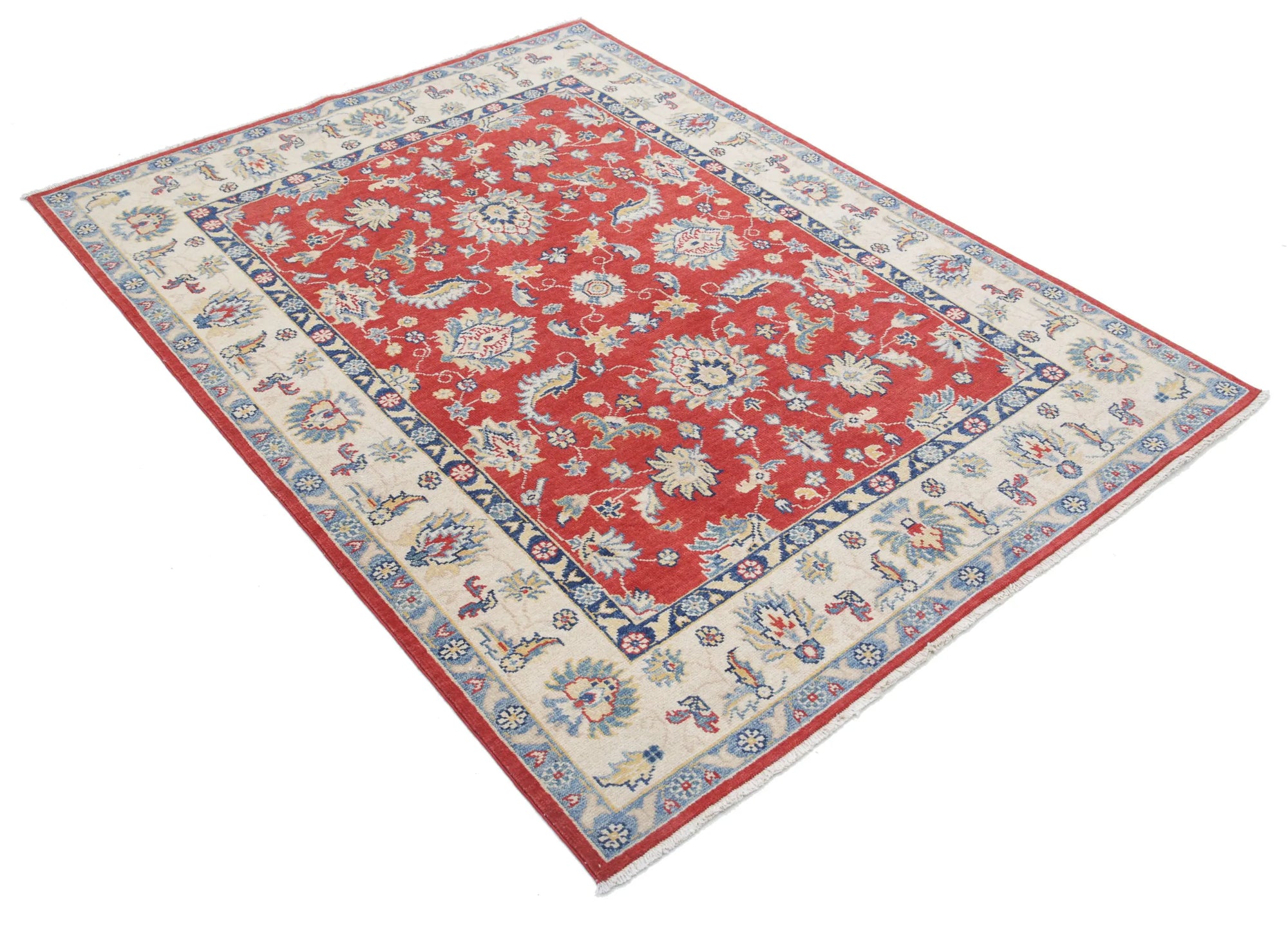 Hand Knotted Ziegler Farhan Gul Wool Rug - 4'9'' x 6'5''