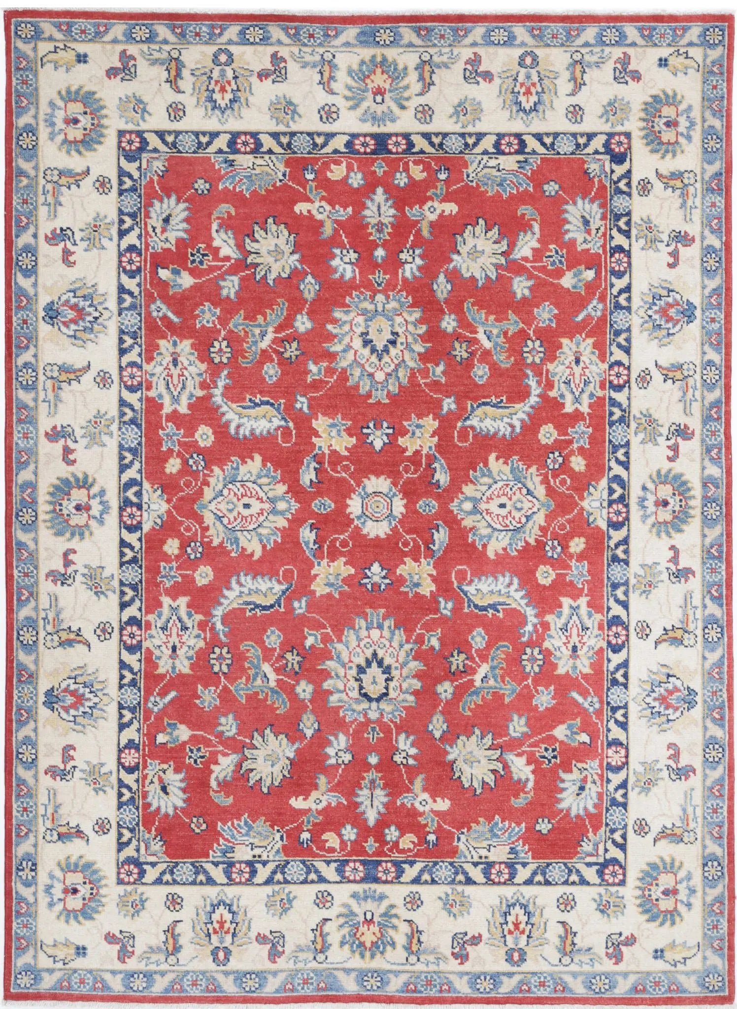 Tapis en laine Ziegler Farhan Gul noué à la main - 4'9'' x 6'8''