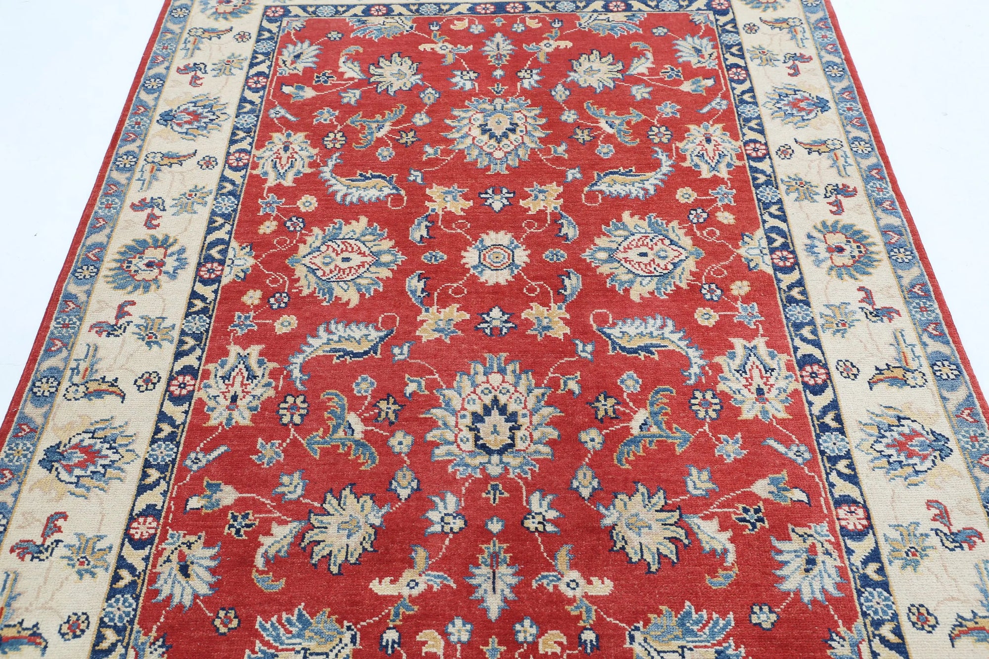 Hand Knotted Ziegler Farhan Gul Wool Rug - 4'9'' x 6'8''