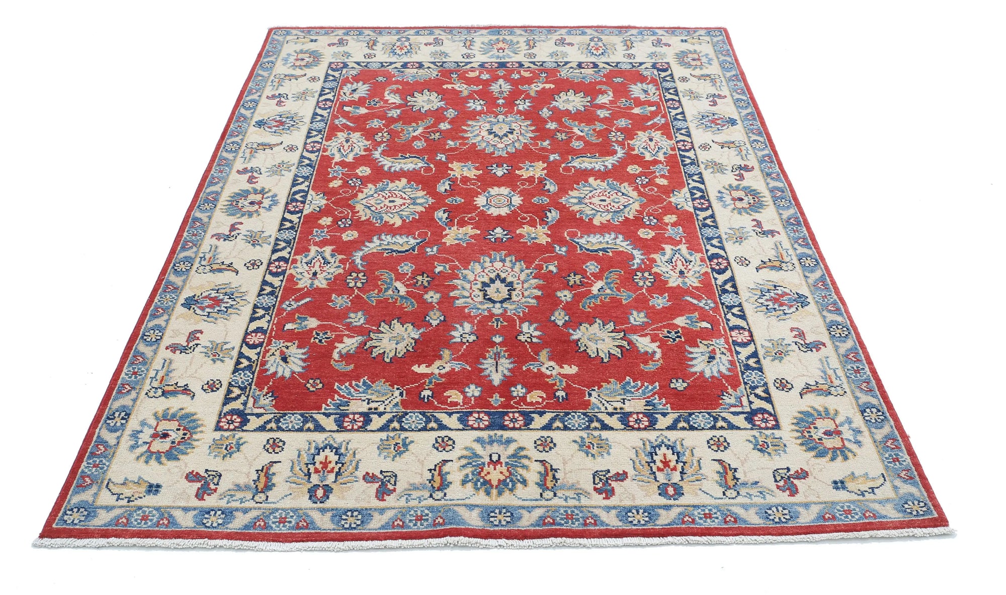 Hand Knotted Ziegler Farhan Gul Wool Rug - 4'9'' x 6'8''