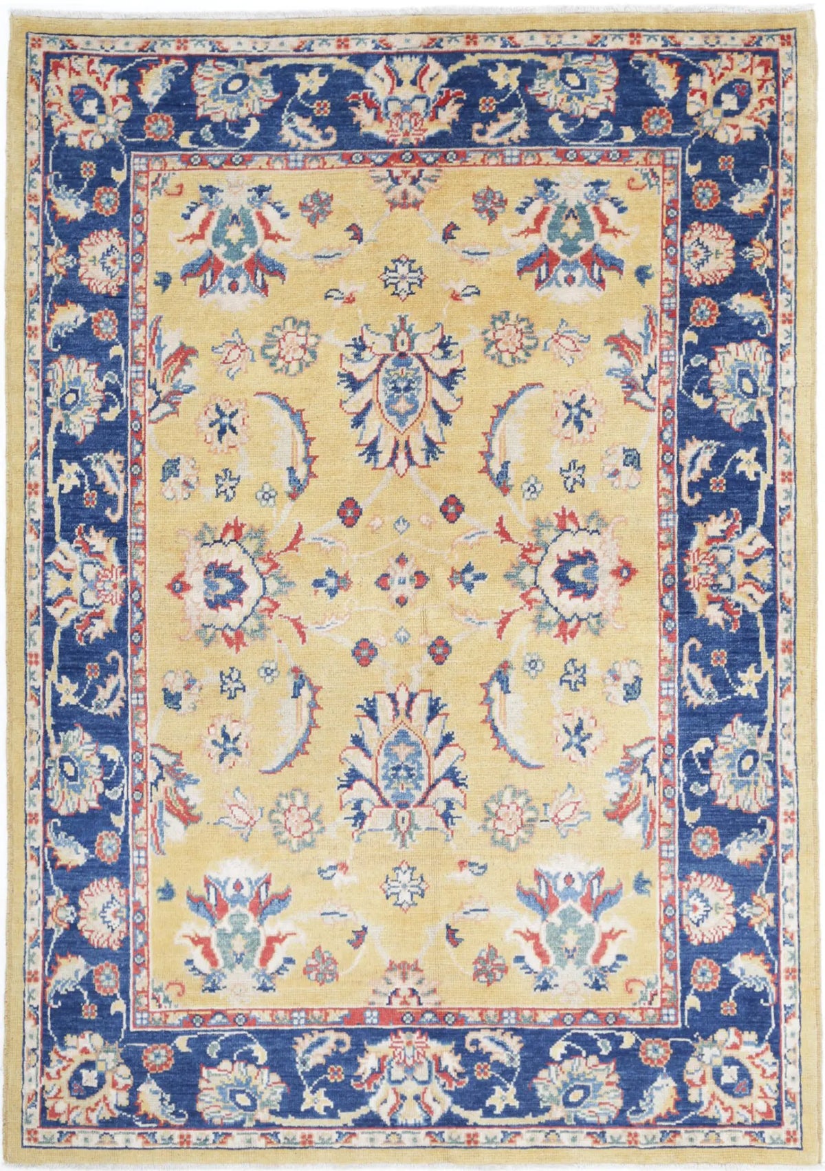 Tapis en laine Ziegler Farhan Gul noué à la main - 4&#39;9&#39;&#39; x 6&#39;8&#39;&#39;