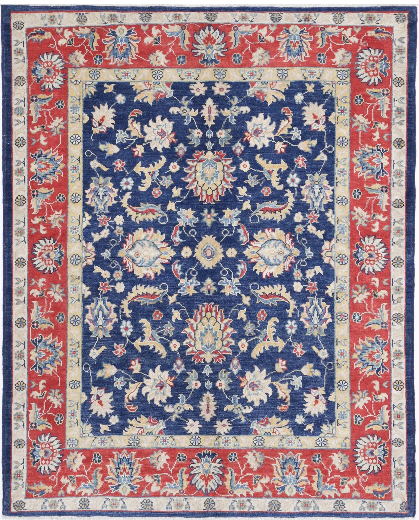 Tapis en laine Ziegler Farhan Gul noué à la main - 5'0'' x 6'4''