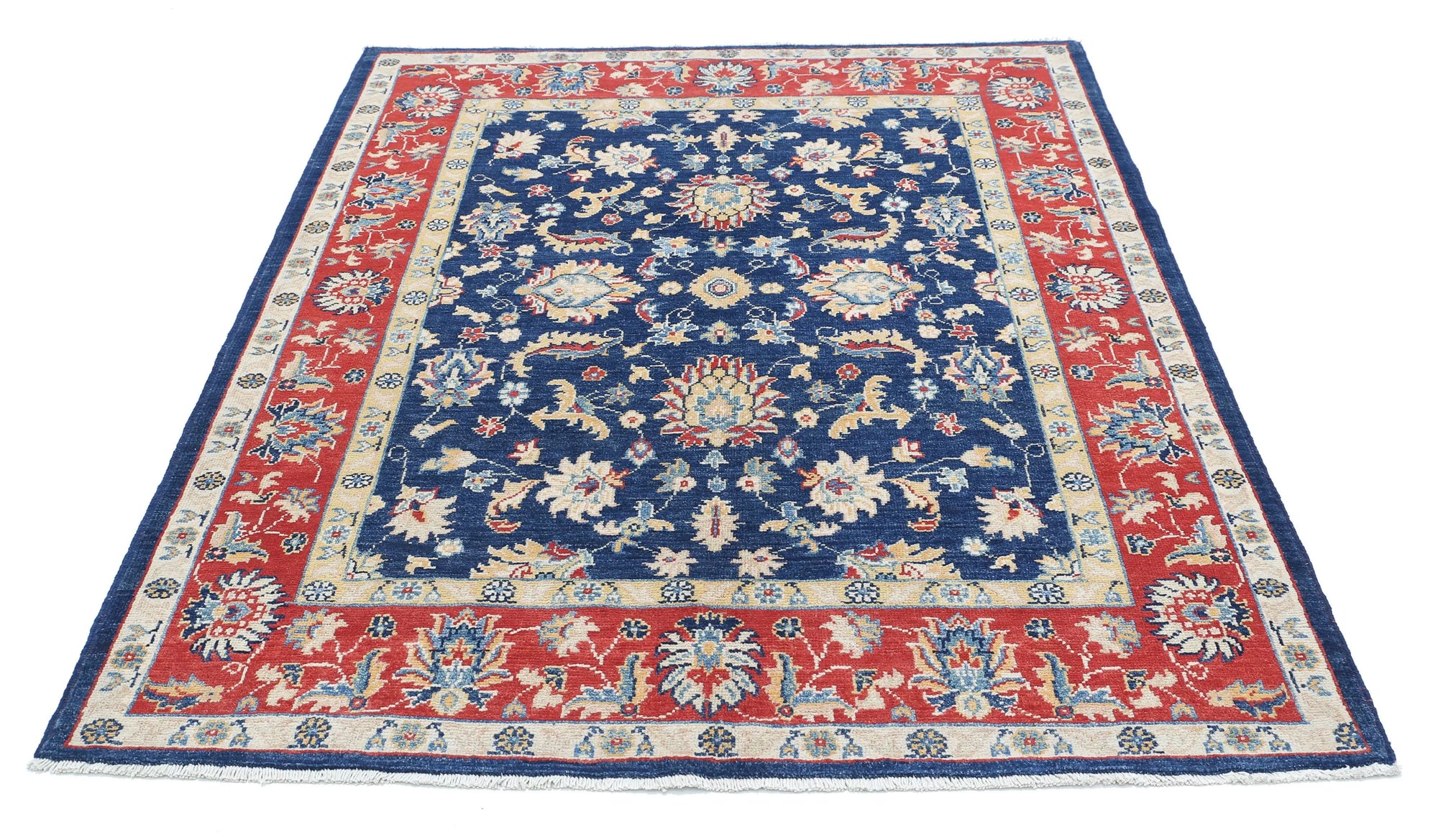 Hand Knotted Ziegler Farhan Gul Wool Rug - 5'0'' x 6'4''