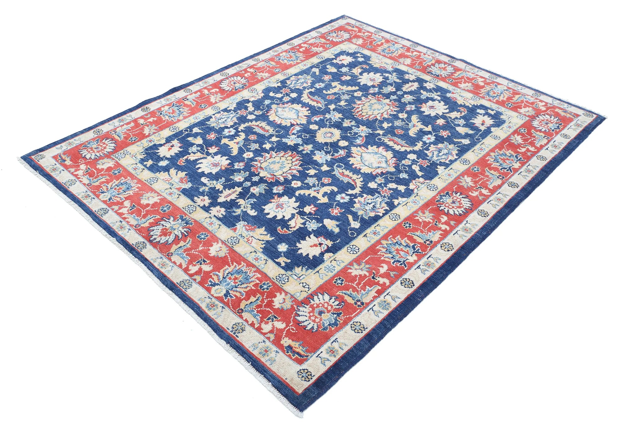 Hand Knotted Ziegler Farhan Gul Wool Rug - 5'0'' x 6'4''