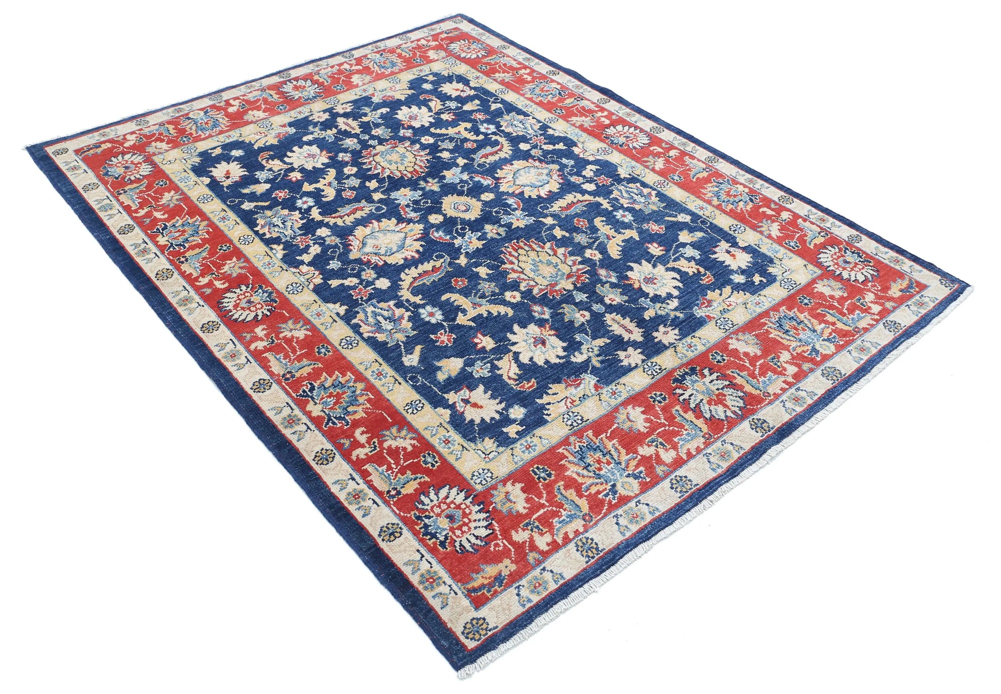 Hand Knotted Ziegler Farhan Gul Wool Rug - 5'0'' x 6'4''