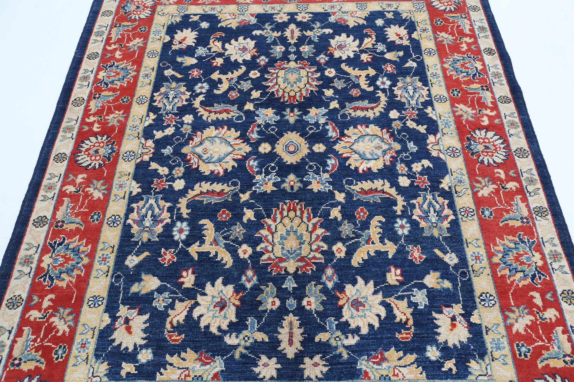 Hand Knotted Ziegler Farhan Gul Wool Rug - 5'0'' x 6'4''