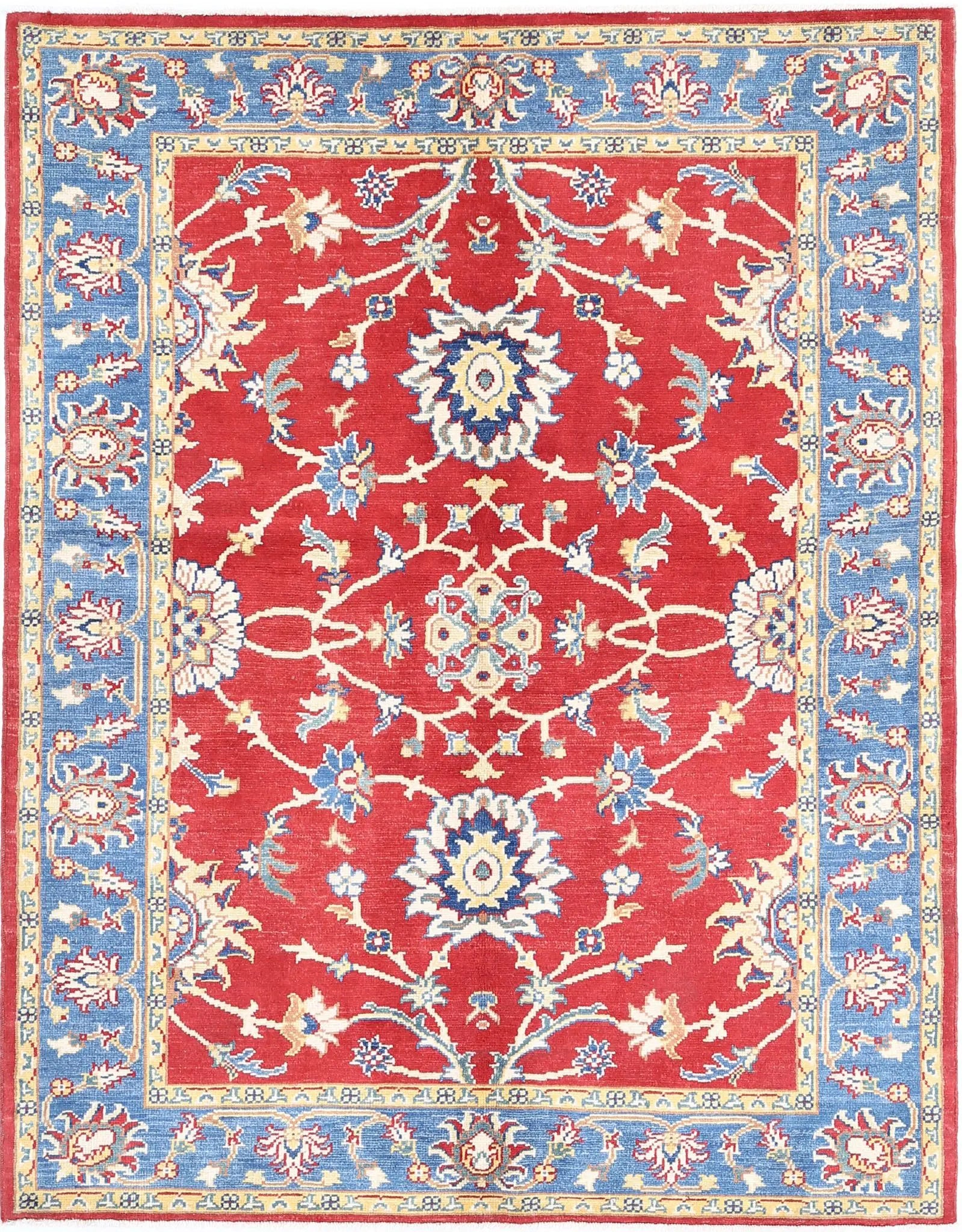 Tapis en laine Ziegler Farhan Gul noué à la main - 5'0'' x 6'5''