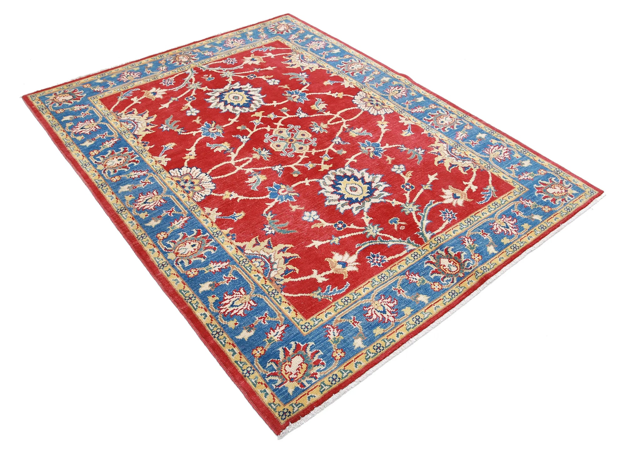 Hand Knotted Ziegler Farhan Gul Wool Rug - 5'0'' x 6'5''