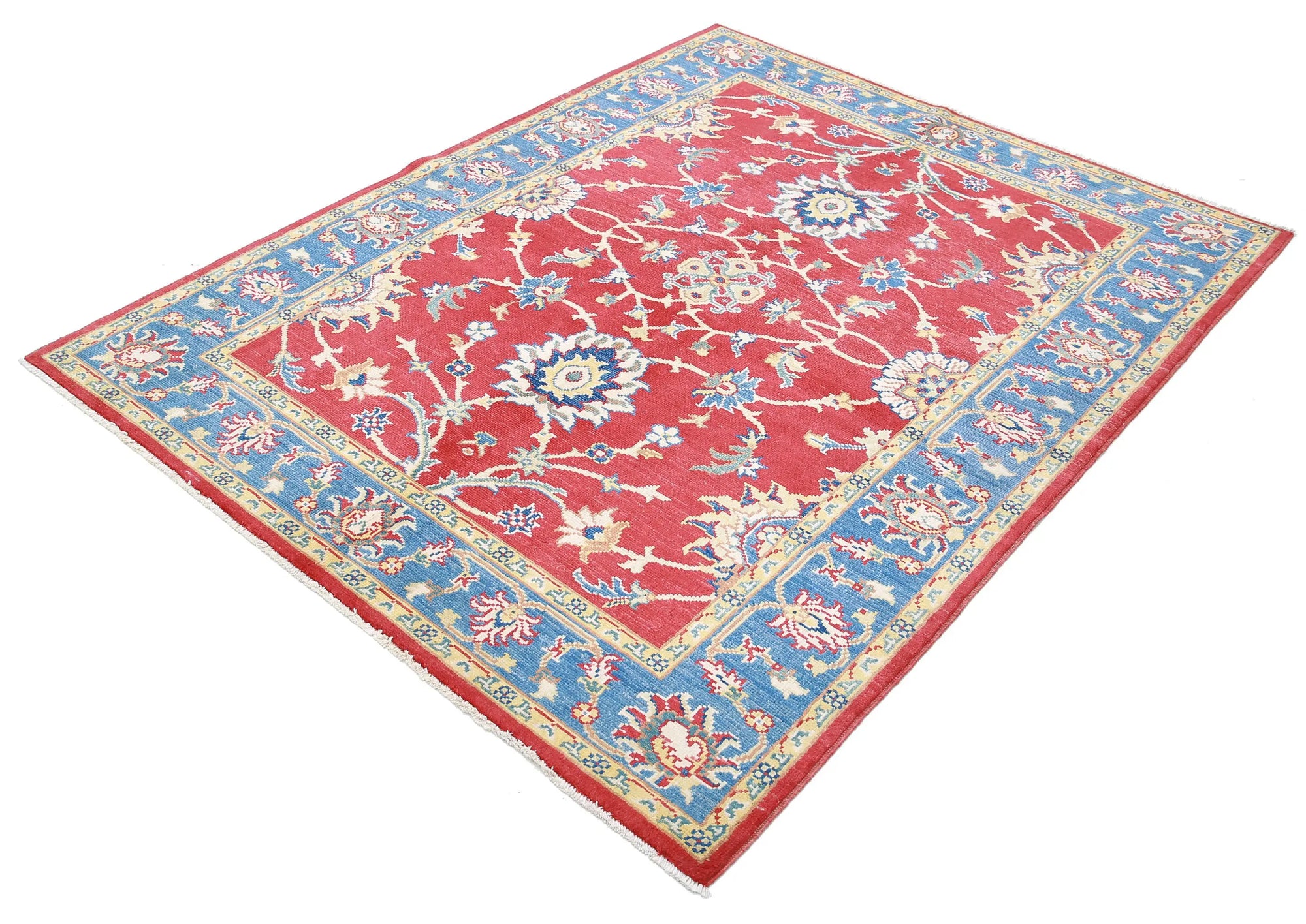 Hand Knotted Ziegler Farhan Gul Wool Rug - 5'0'' x 6'5''