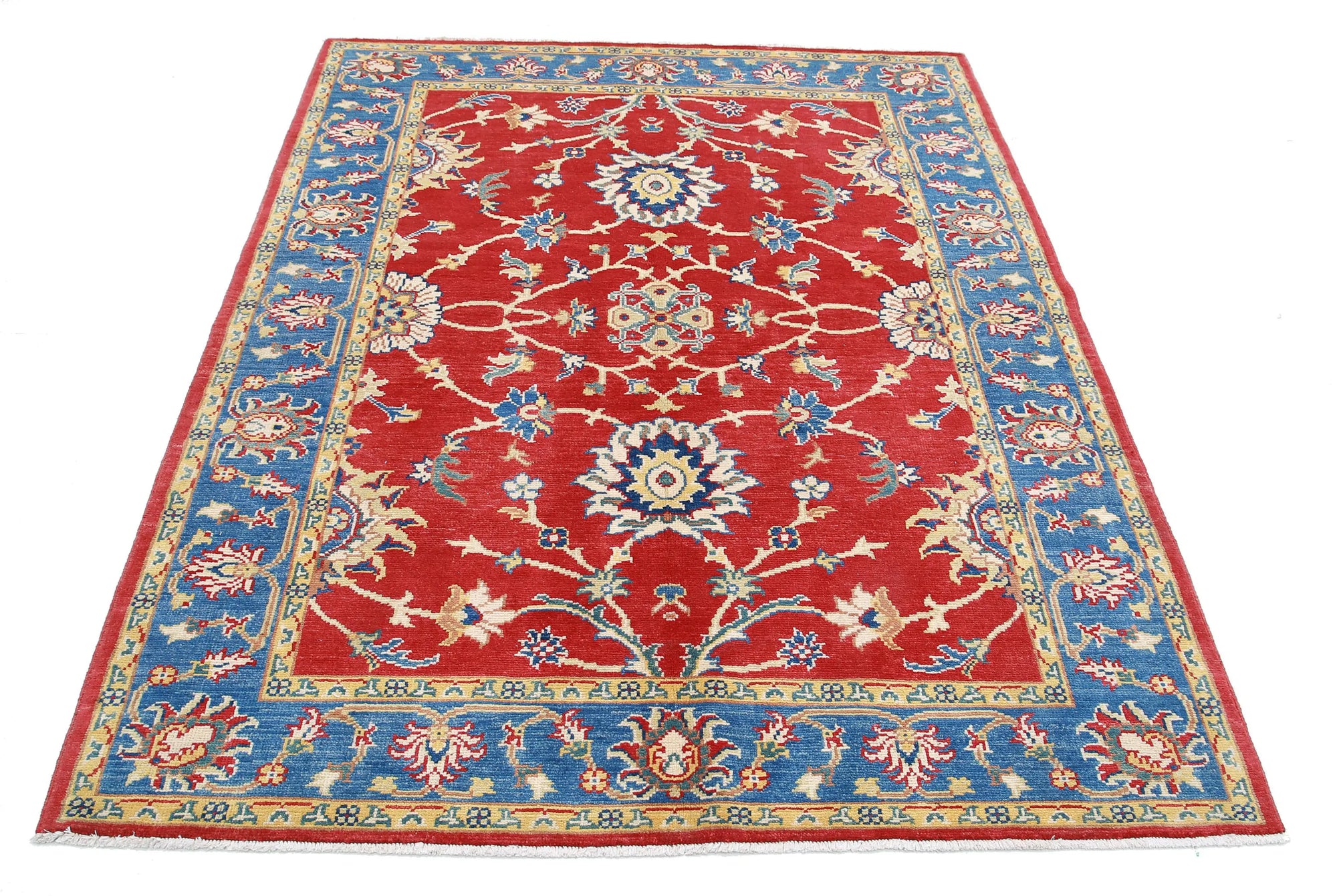 Hand Knotted Ziegler Farhan Gul Wool Rug - 5'0'' x 6'5''