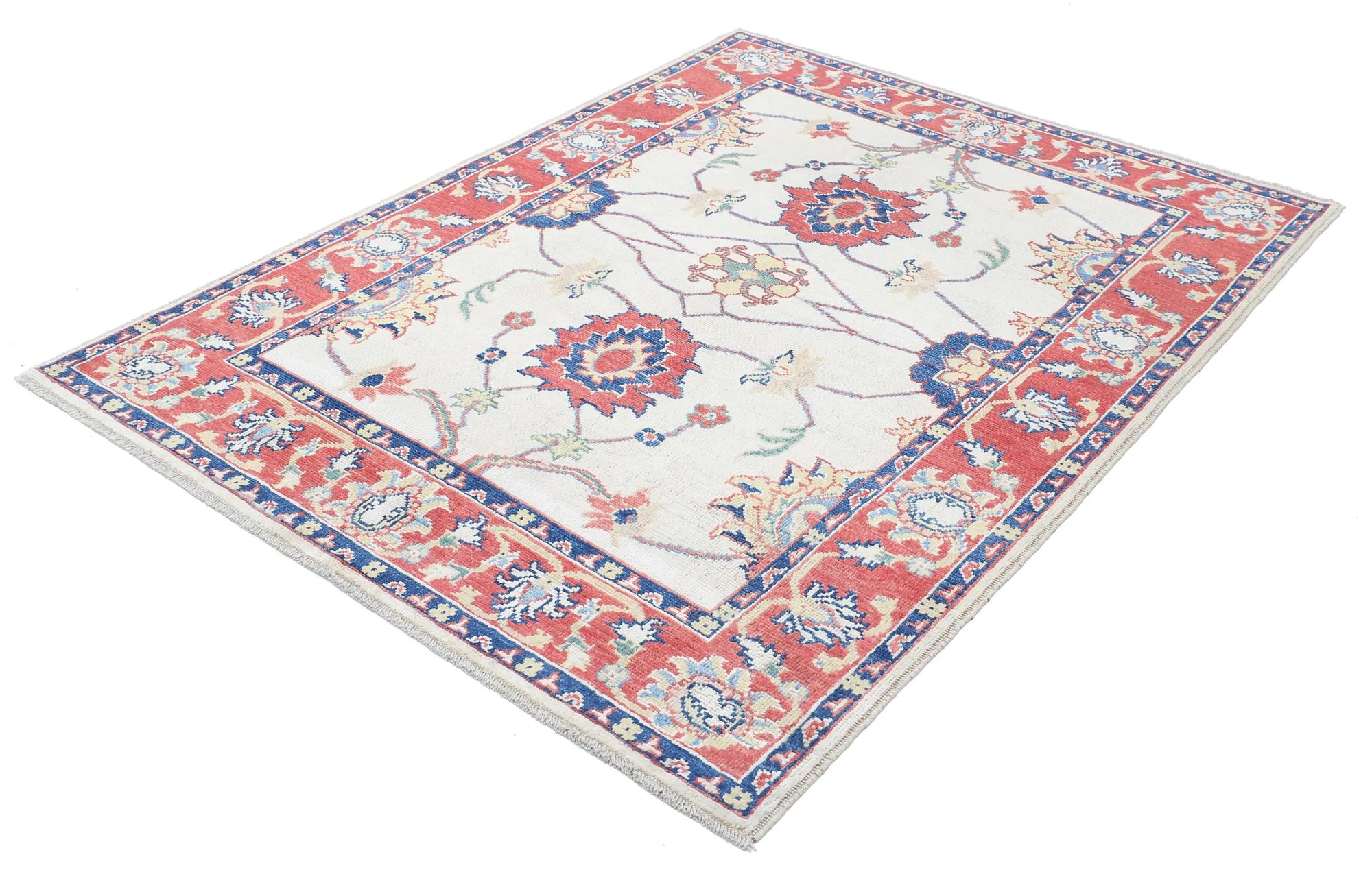 Tapis en laine Ziegler Farhan Gul noué à la main - 5'1'' x 6'9''