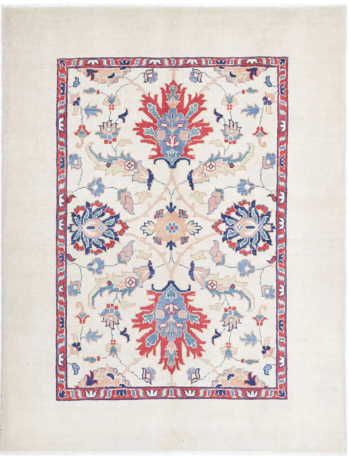 Hand Knotted Ziegler Farhan Gul Wool Rug - 5&#39;1&#39;&#39; x 6&#39;9&#39;&#39;