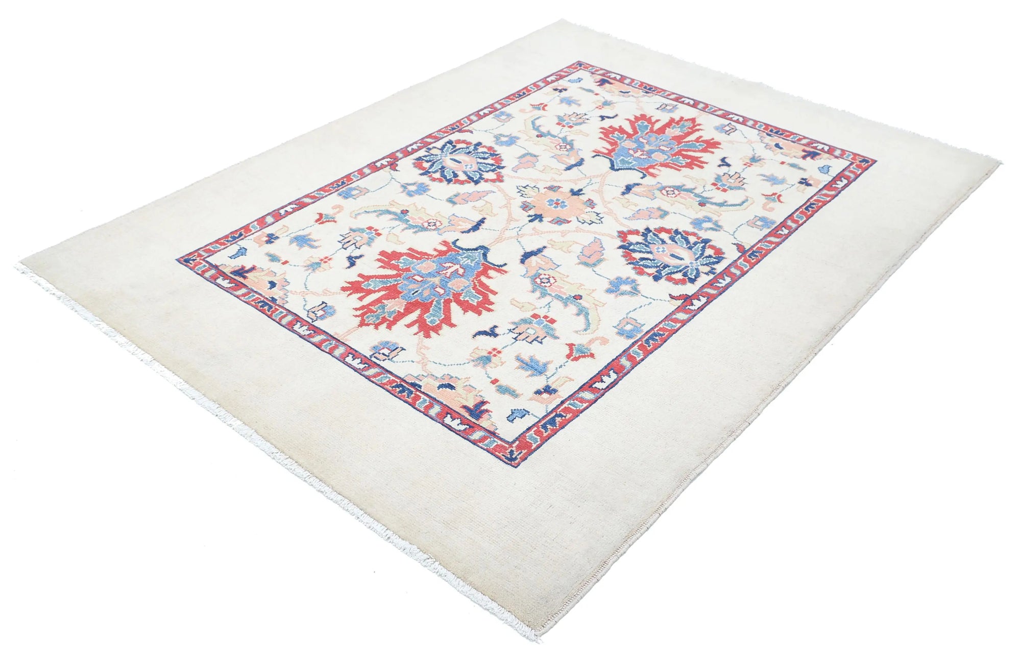 Hand Knotted Ziegler Farhan Gul Wool Rug - 5'1'' x 6'9''