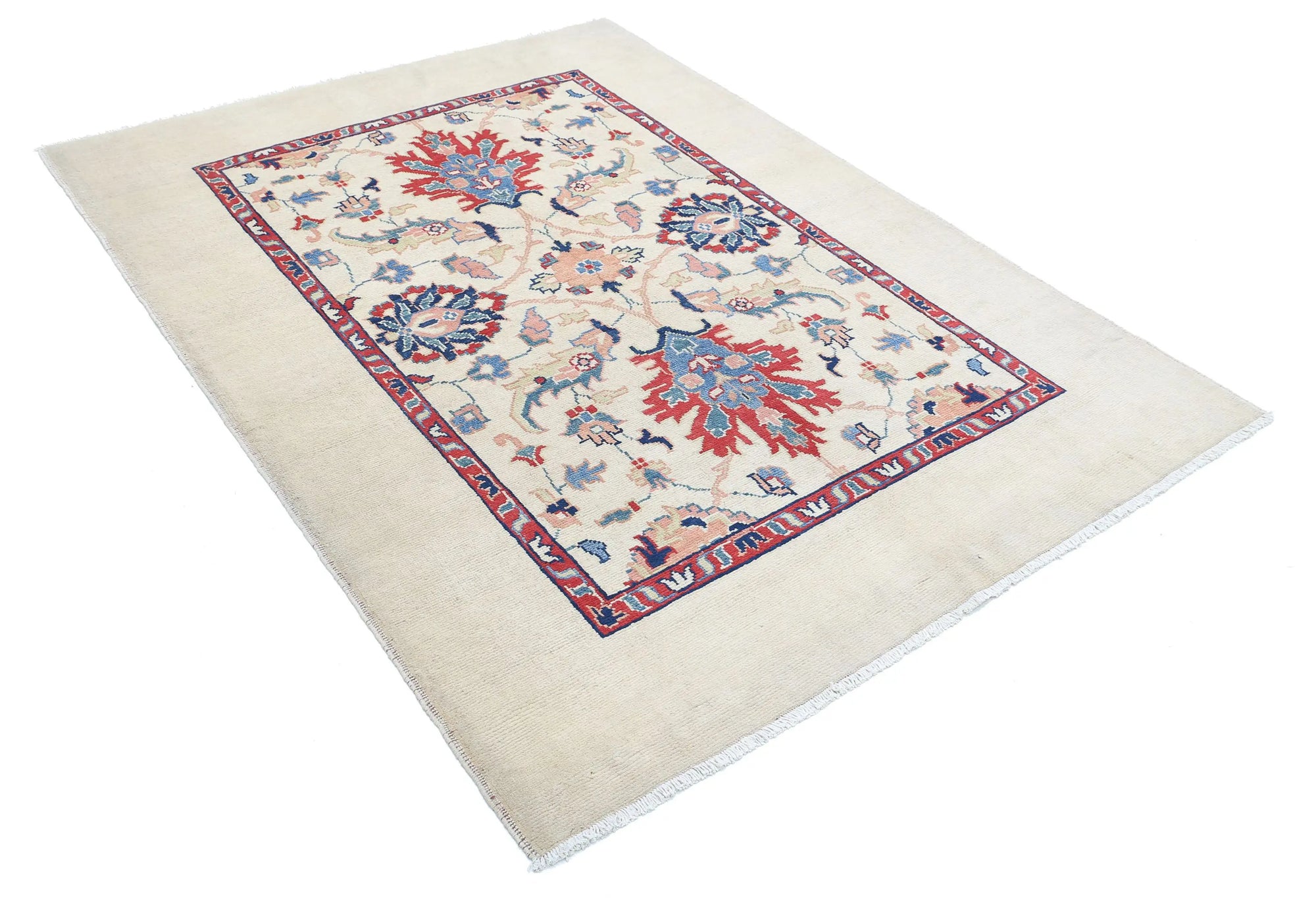 Hand Knotted Ziegler Farhan Gul Wool Rug - 5'1'' x 6'9''