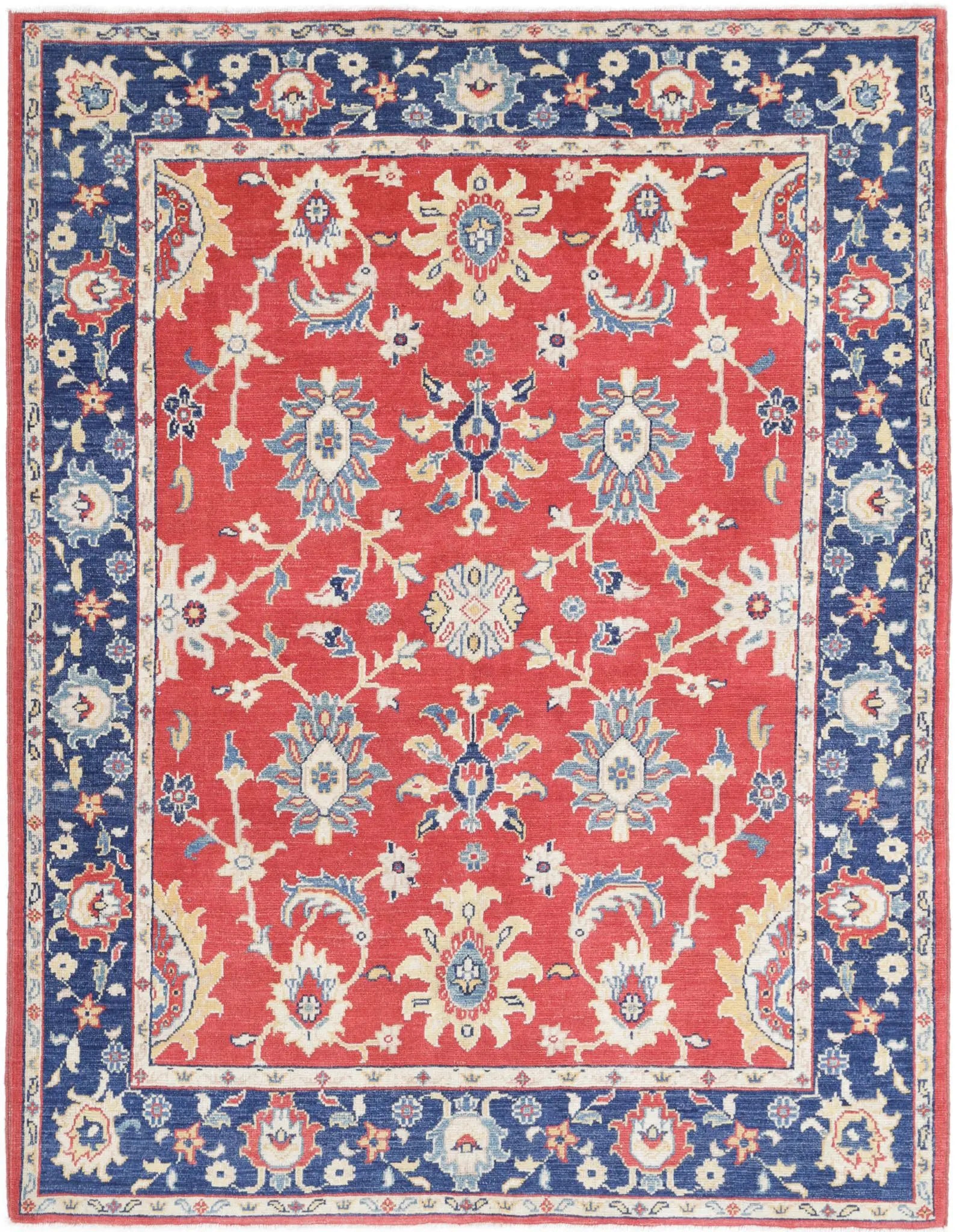 Tapis en laine Ziegler Farhan Gul noué à la main - 5'2'' x 6'6''