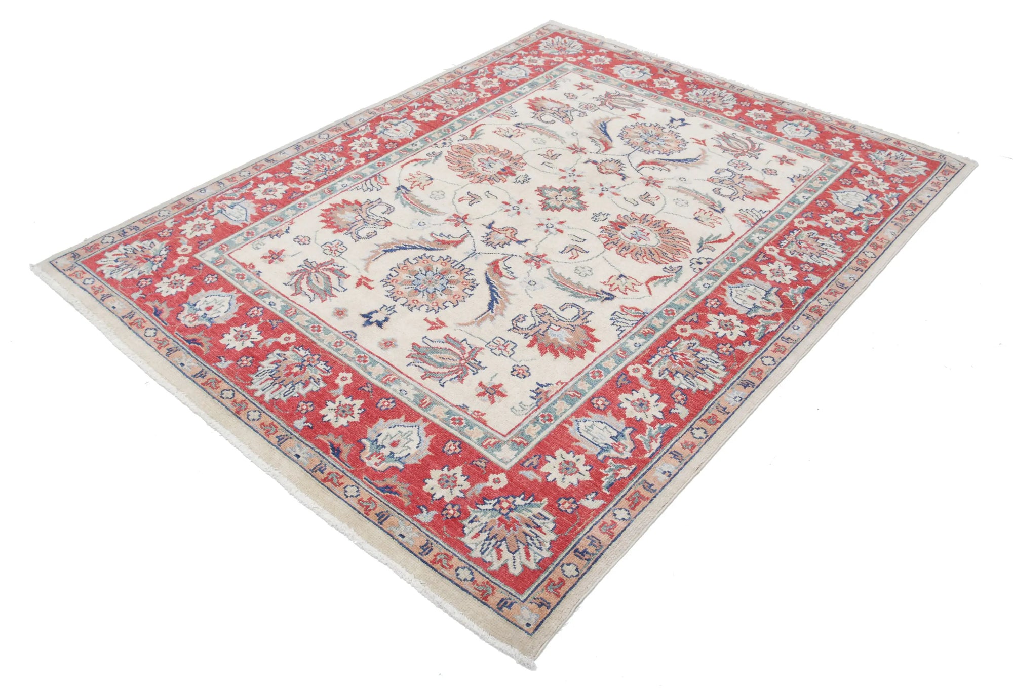 Hand Knotted Ziegler Farhan Gul Wool Rug - 5'6'' x 7'3''