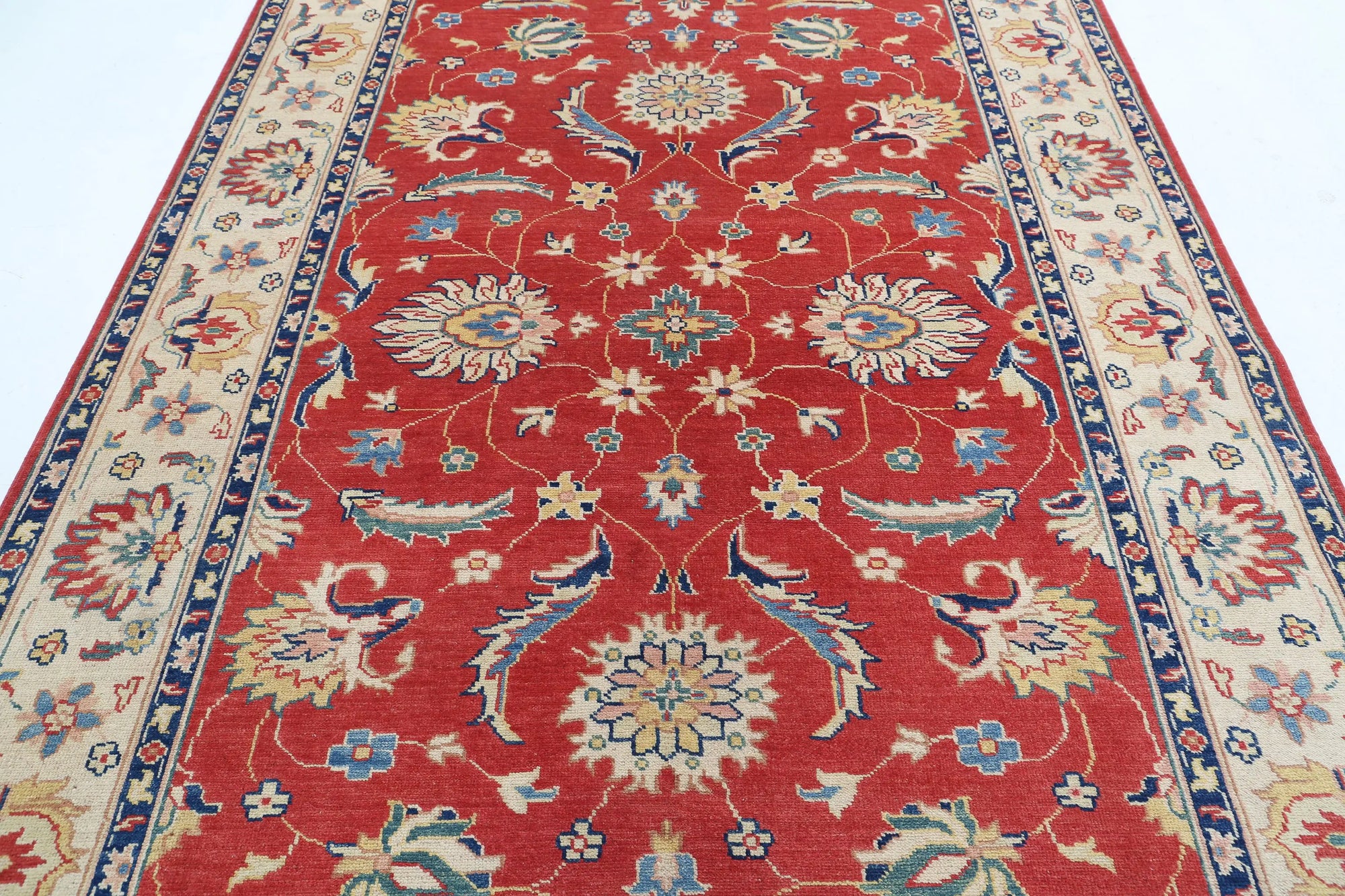 Hand Knotted Ziegler Farhan Gul Wool Rug - 6'4'' x 9'4''