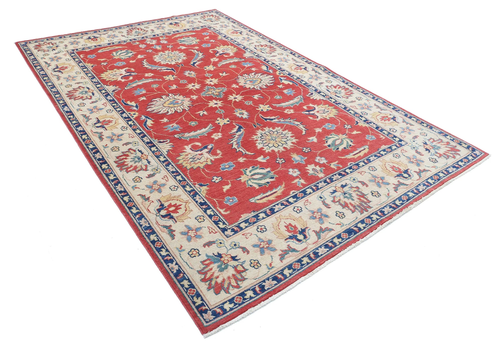 Hand Knotted Ziegler Farhan Gul Wool Rug - 6'4'' x 9'4''