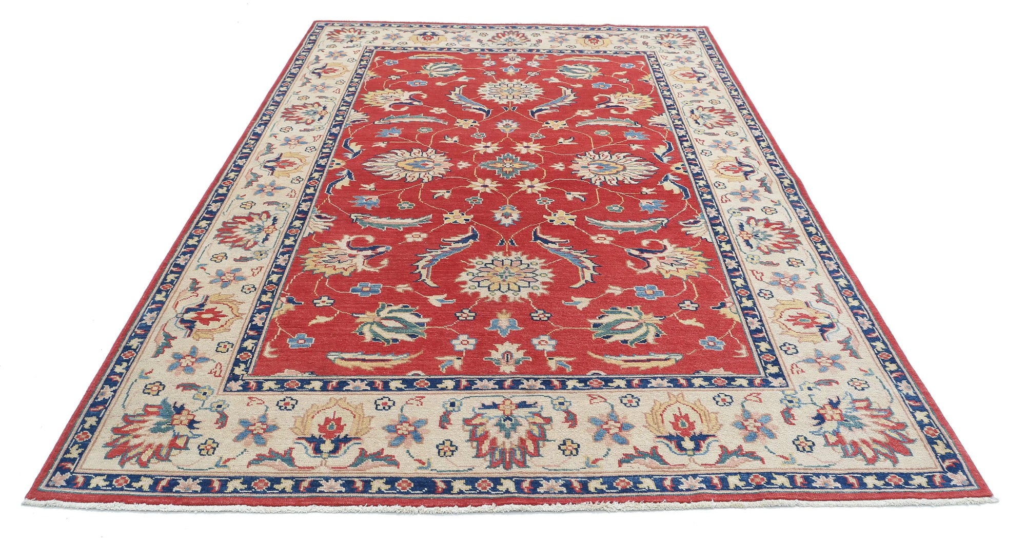 Hand Knotted Ziegler Farhan Gul Wool Rug - 6'4'' x 9'4''