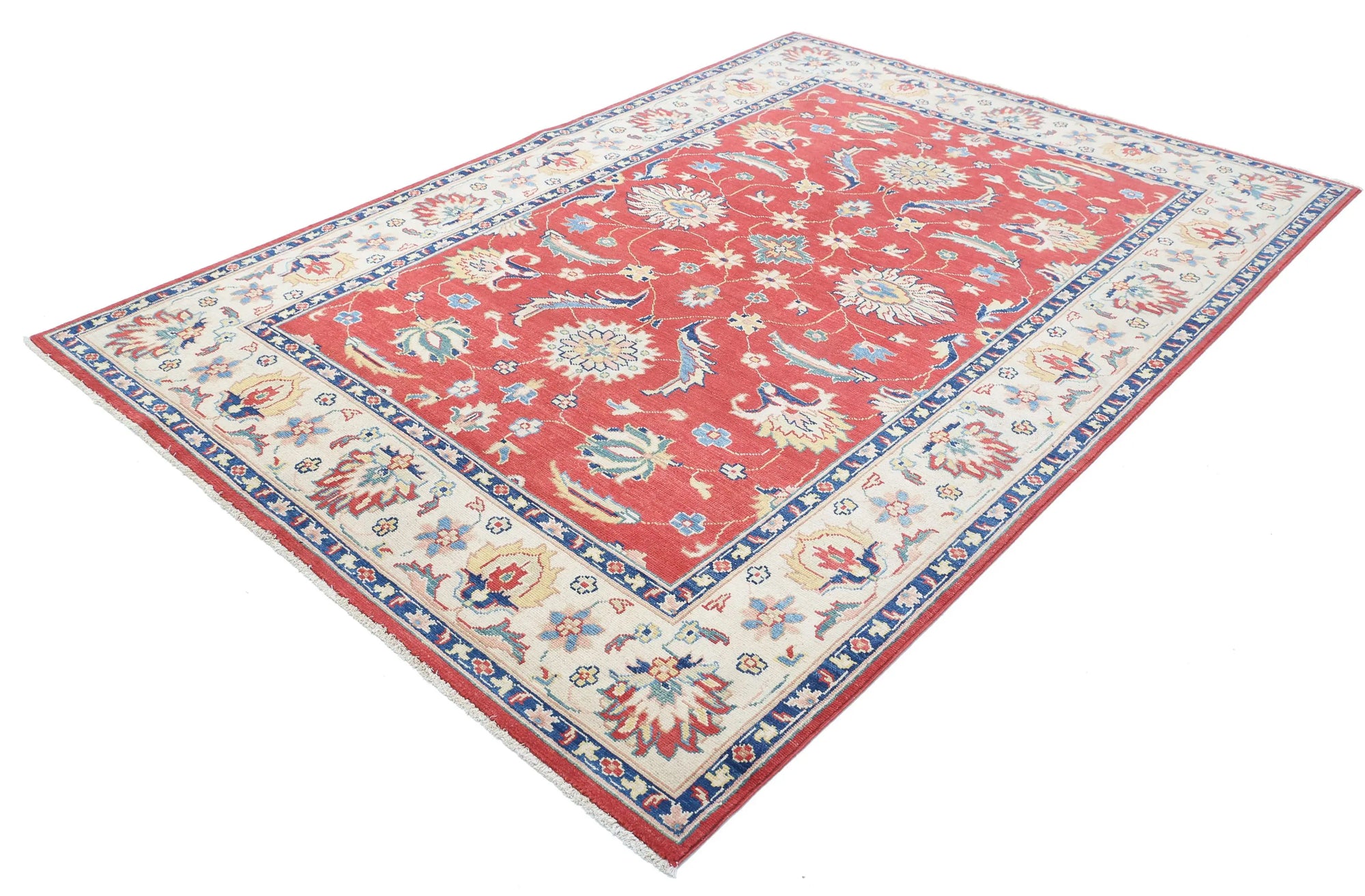 Hand Knotted Ziegler Farhan Gul Wool Rug - 6'4'' x 9'4''