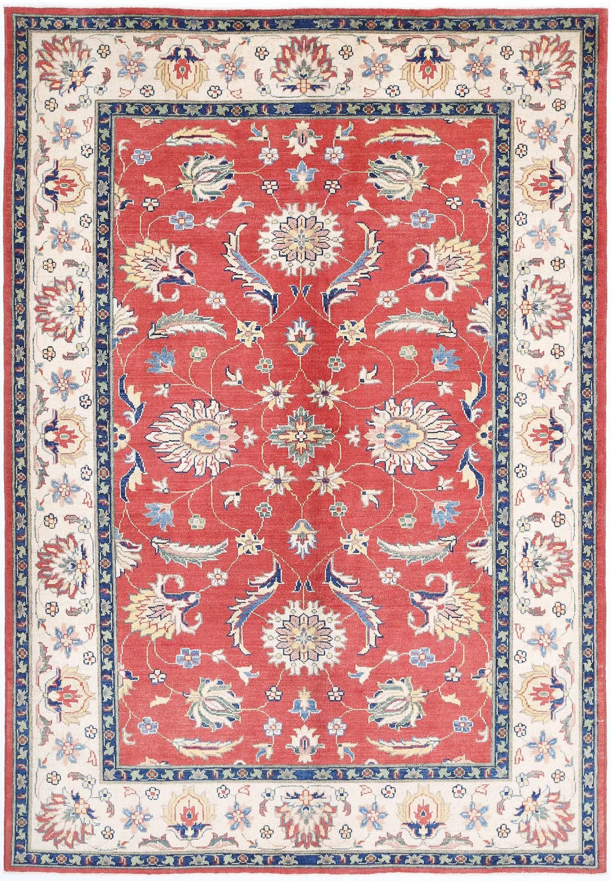 Hand Knotted Ziegler Farhan Gul Wool Rug - 6&#39;5&#39;&#39; x 9&#39;8&#39;&#39;