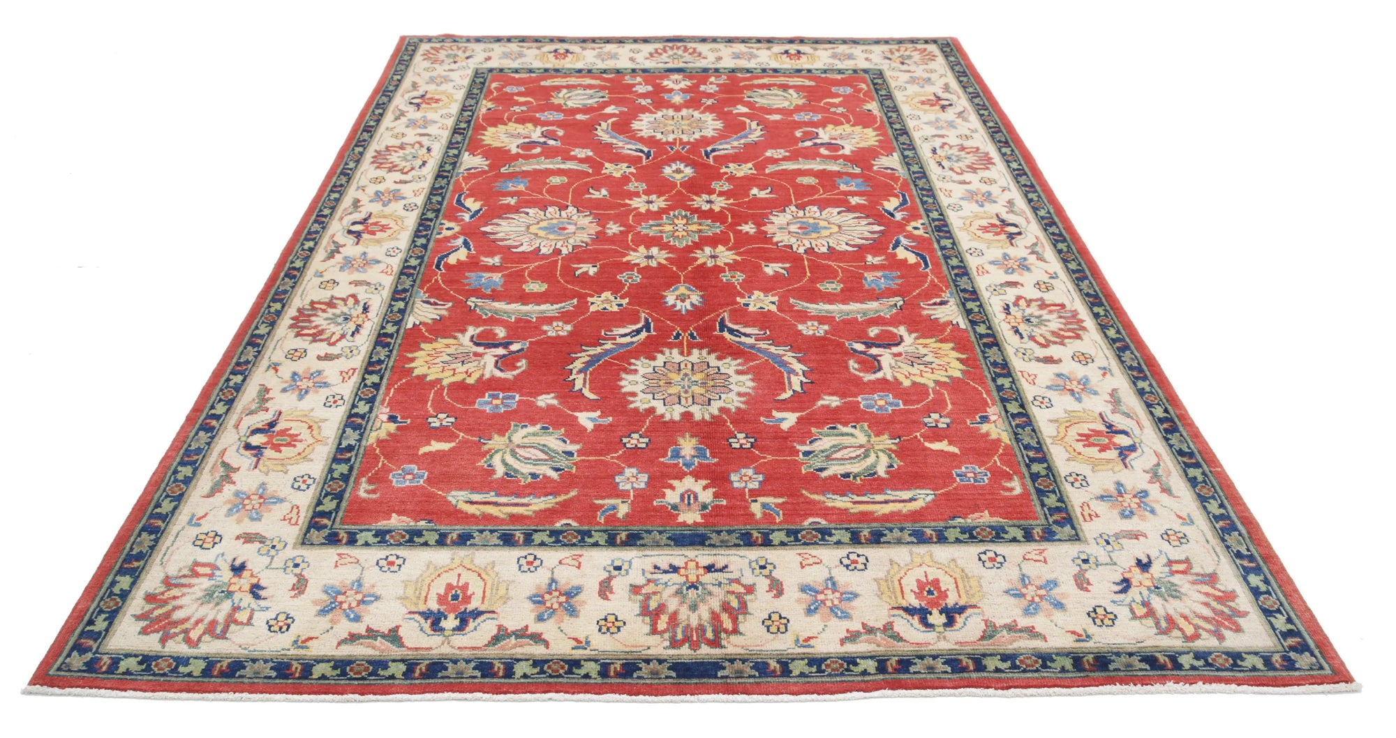 Hand Knotted Ziegler Farhan Gul Wool Rug - 6'5'' x 9'8''