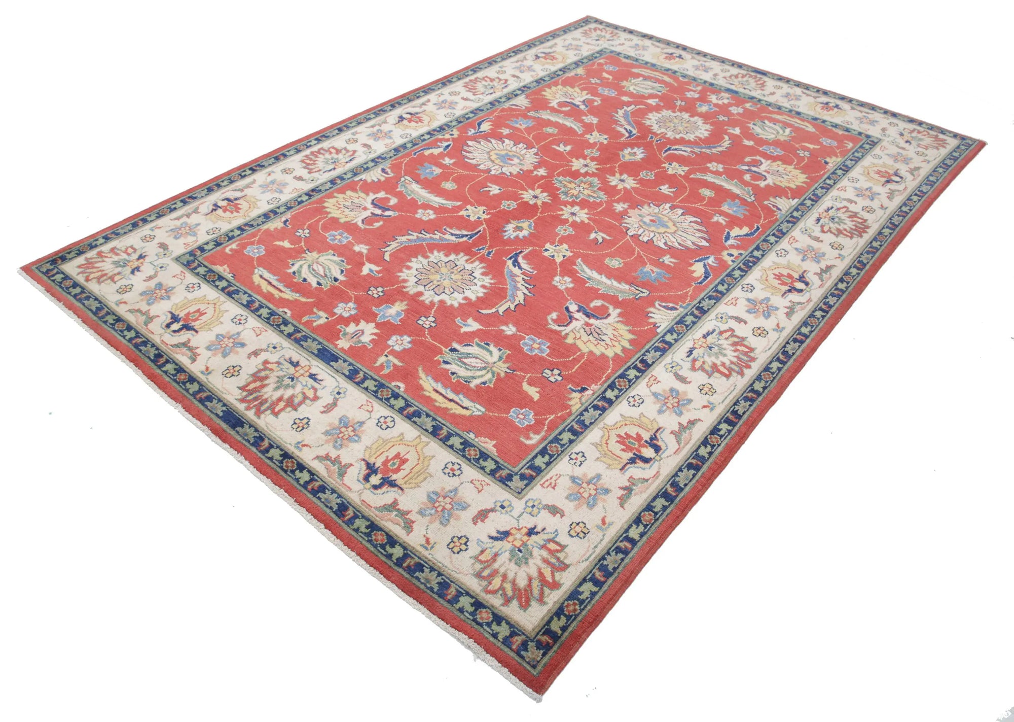 Hand Knotted Ziegler Farhan Gul Wool Rug - 6'5'' x 9'8''