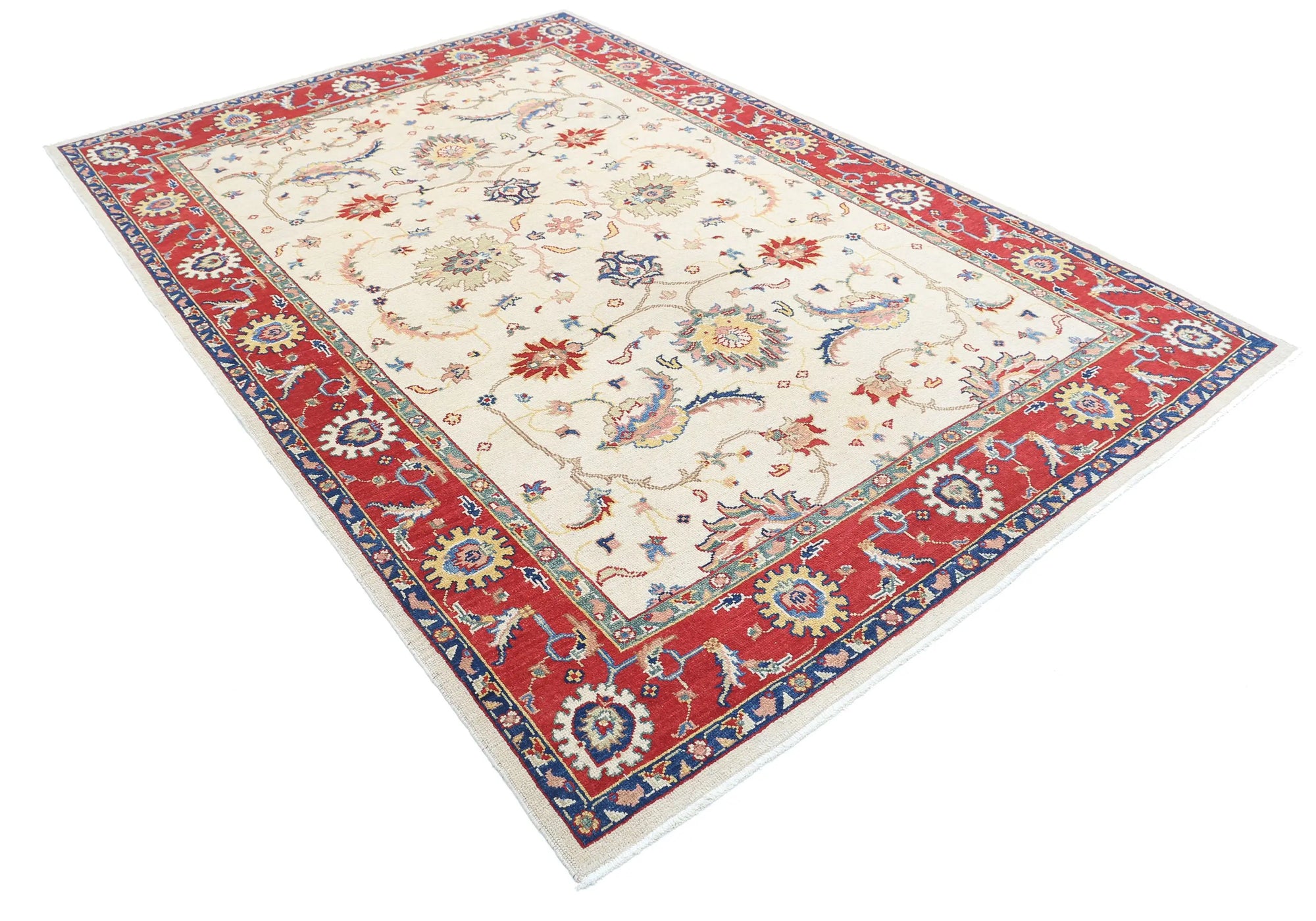 Tapis en laine Ziegler Farhan Gul noué à la main - 6'7'' x 9'3''