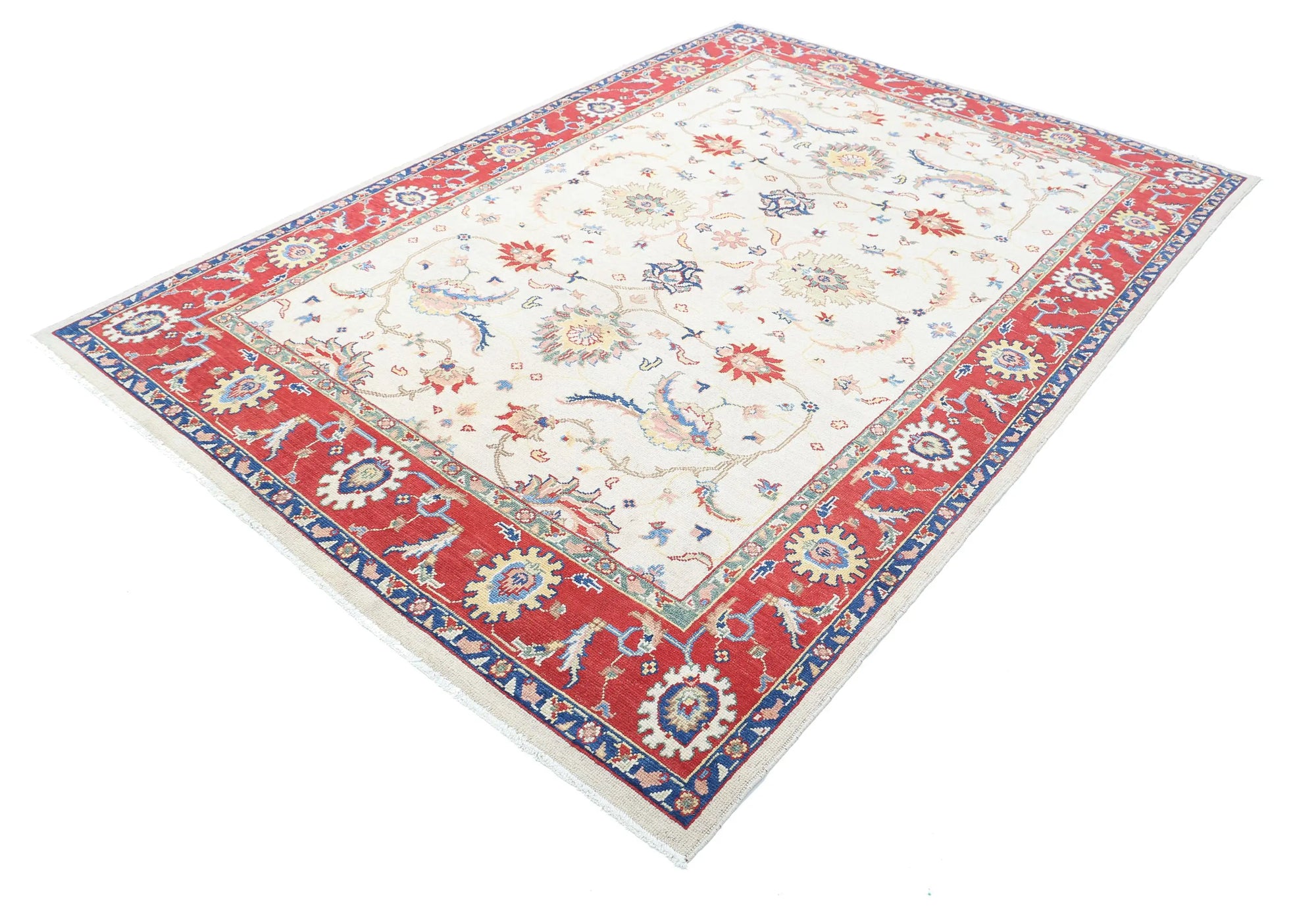 Tapis en laine Ziegler Farhan Gul noué à la main - 6'7'' x 9'3''