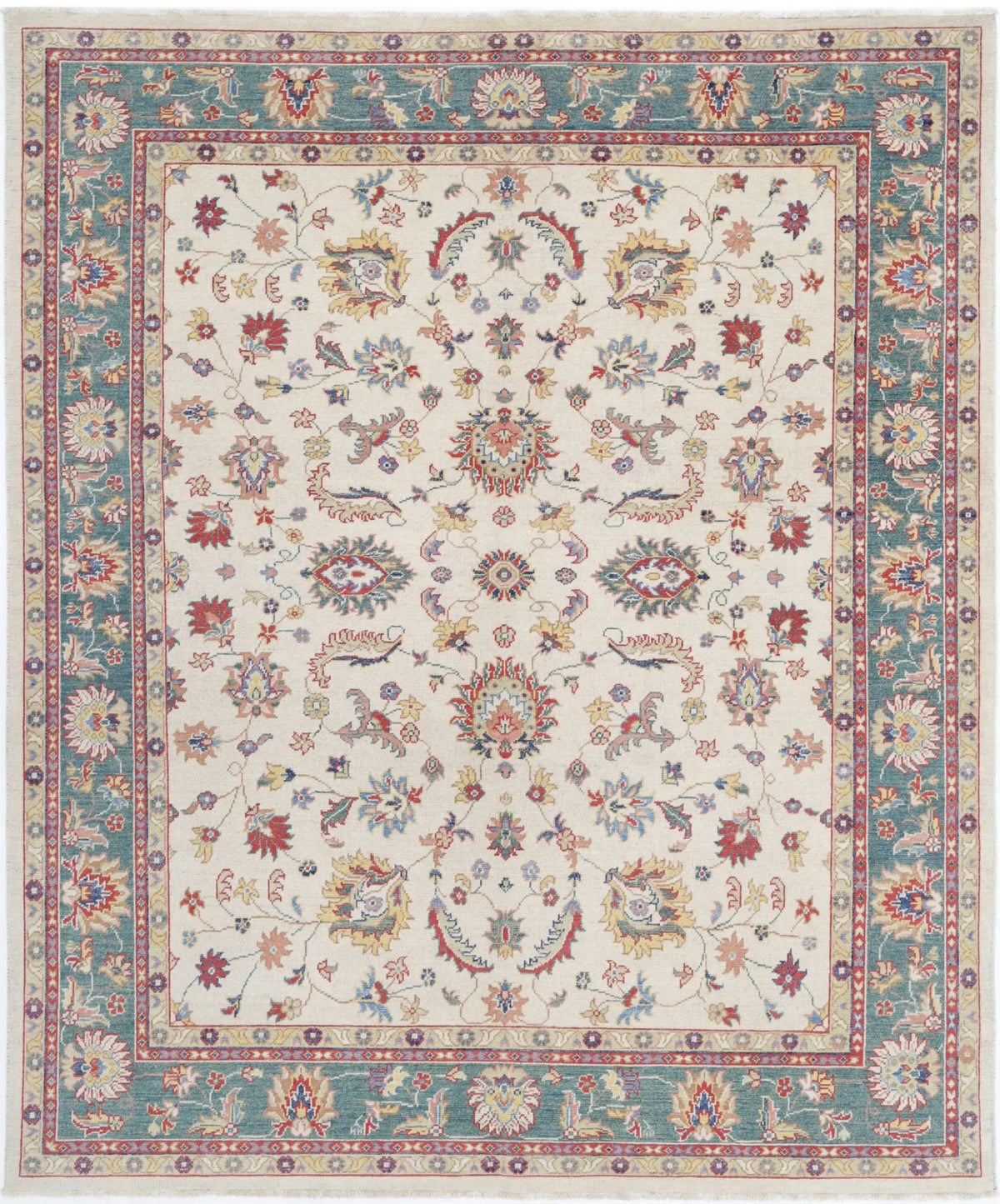 Tapis en laine Ziegler Farhan Gul noué à la main - 8&#39;0&#39;&#39; x 9&#39;6&#39;&#39;