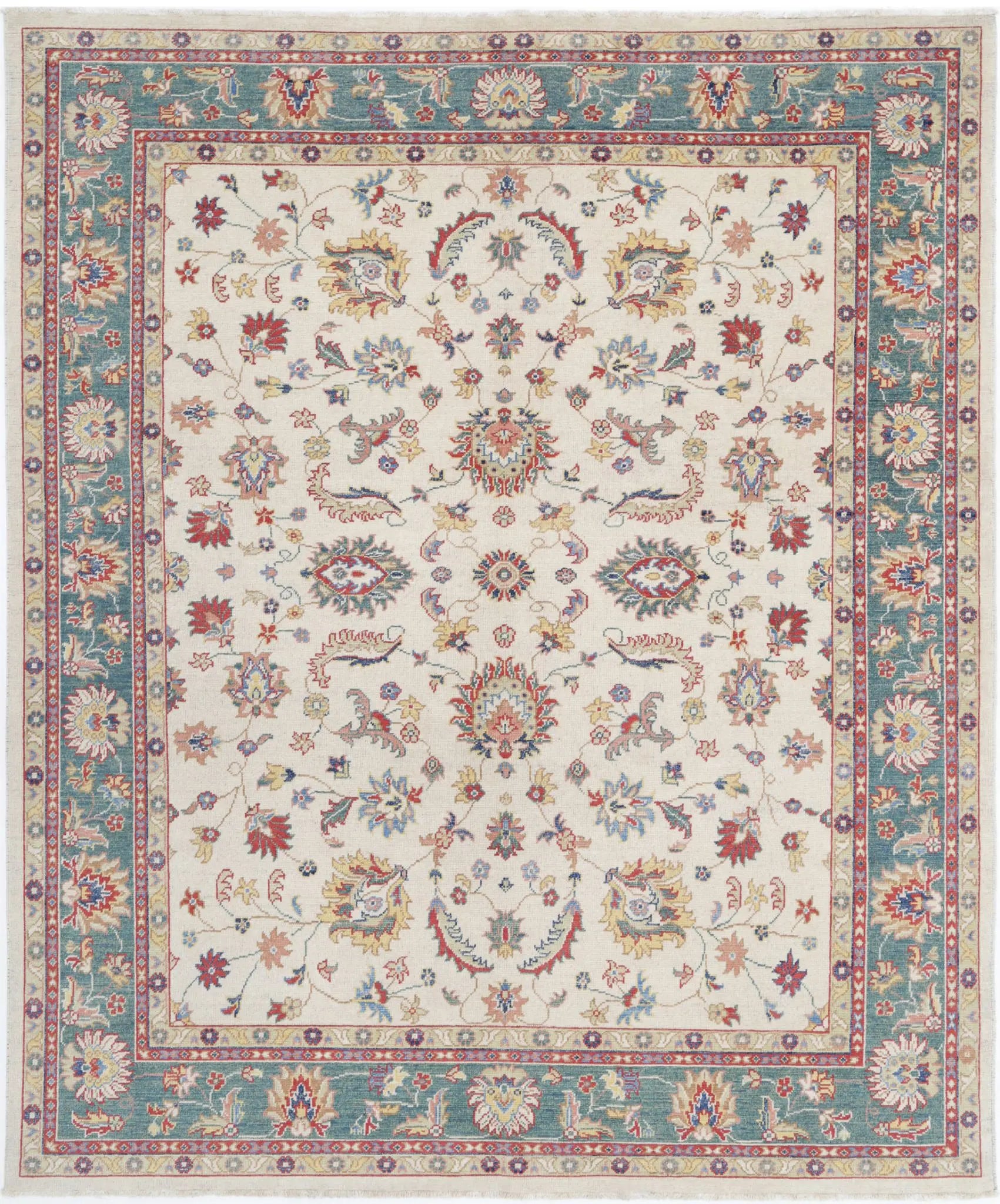 Tapis en laine Ziegler Farhan Gul noué à la main - 8'0'' x 9'6''