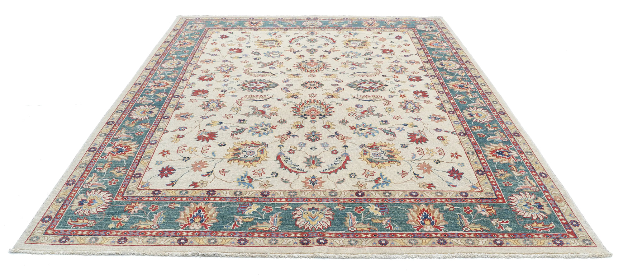 Tapis en laine Ziegler Farhan Gul noué à la main - 8'0'' x 9'6''