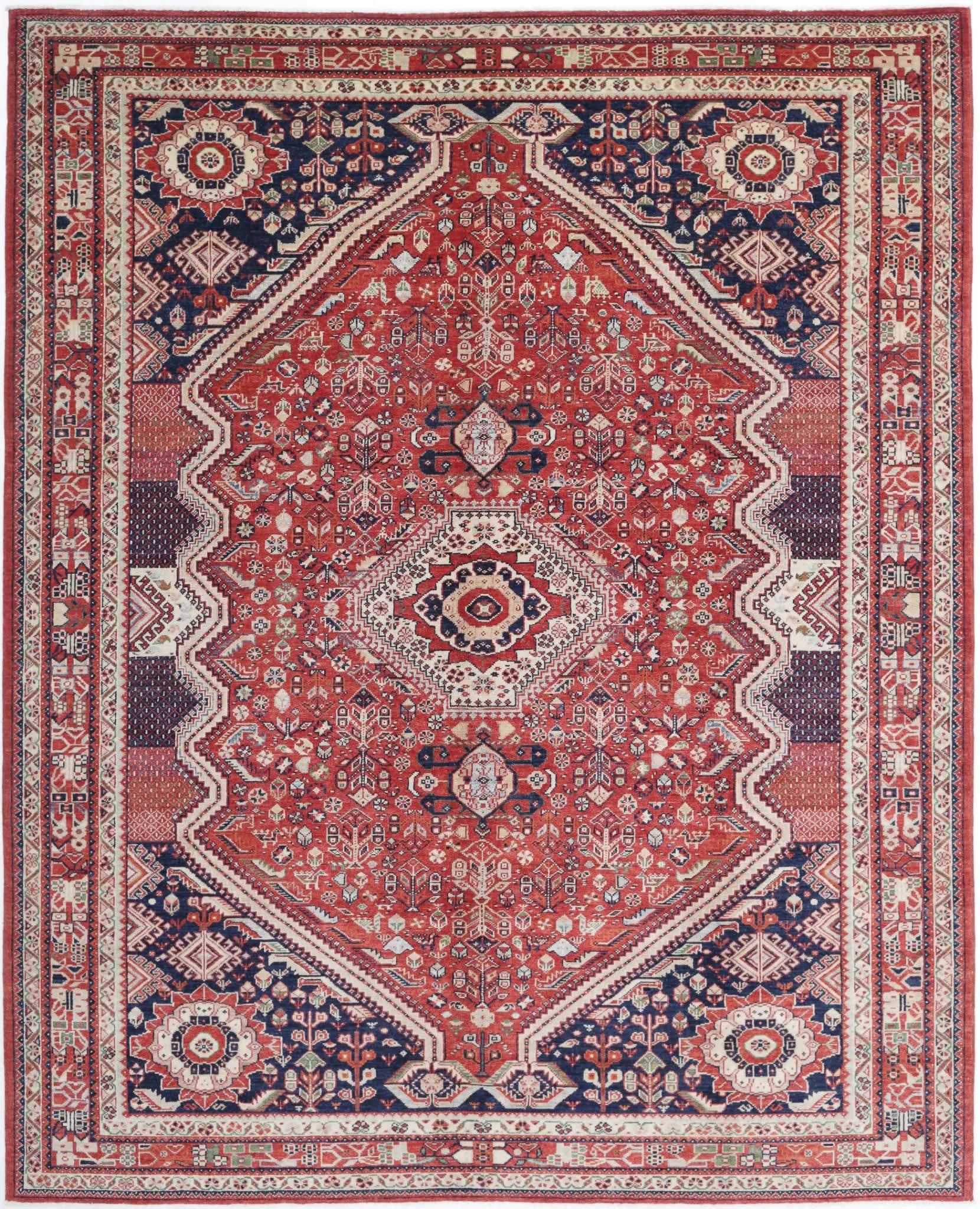 Tapis en laine Ziegler Farhan Gul noué à la main - 9'1'' x 11'7''