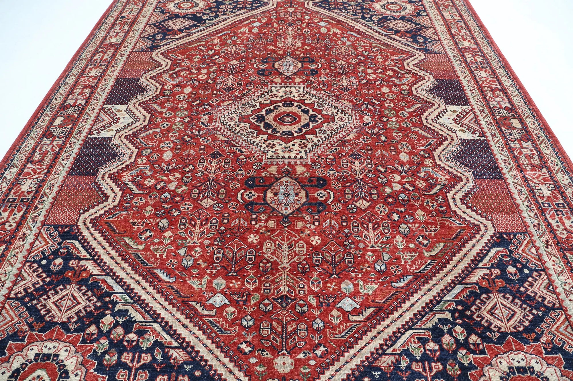 Hand Knotted Ziegler Farhan Gul Wool Rug - 9'1'' x 11'7''