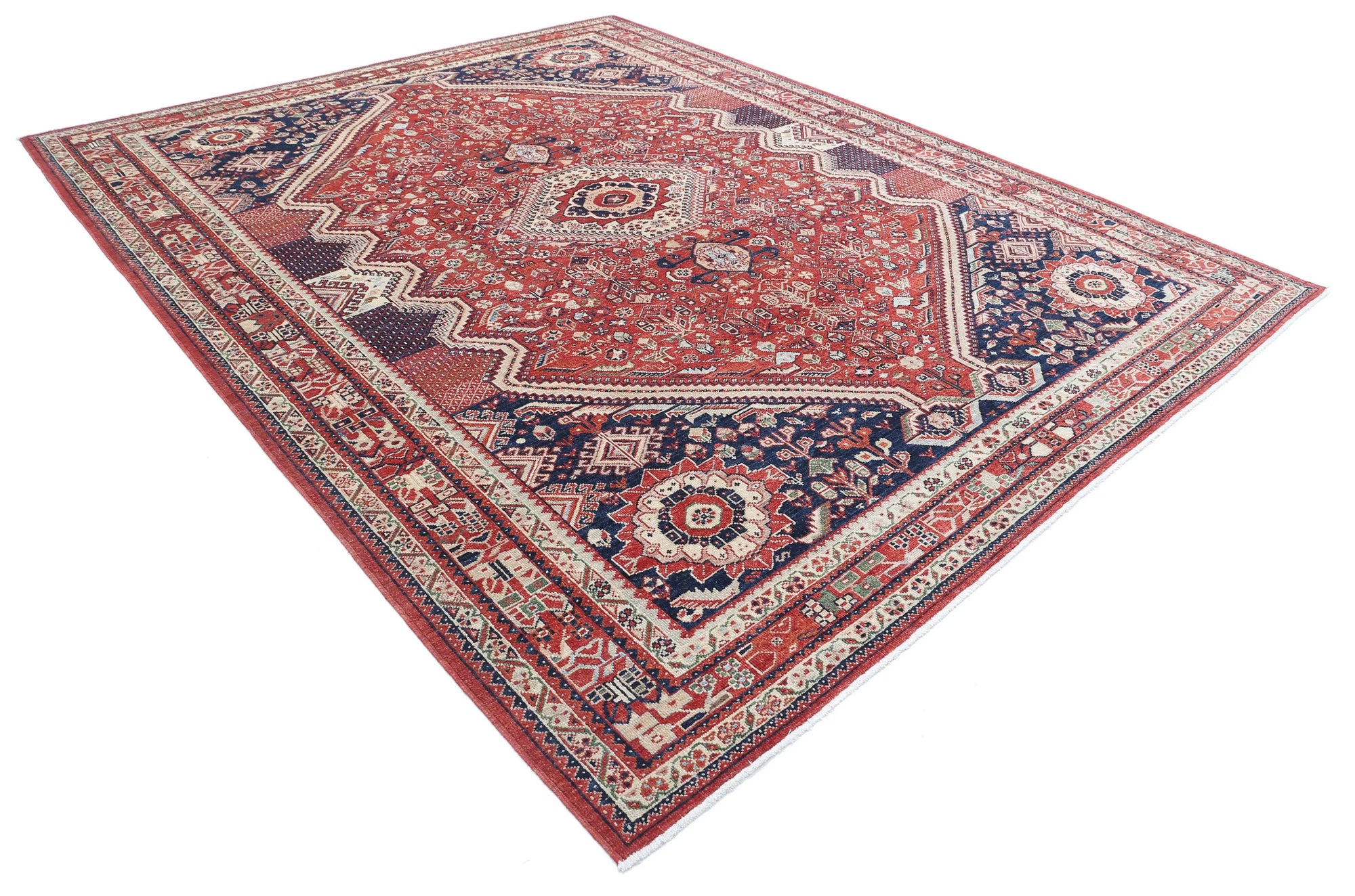 Hand Knotted Ziegler Farhan Gul Wool Rug - 9'1'' x 11'7''