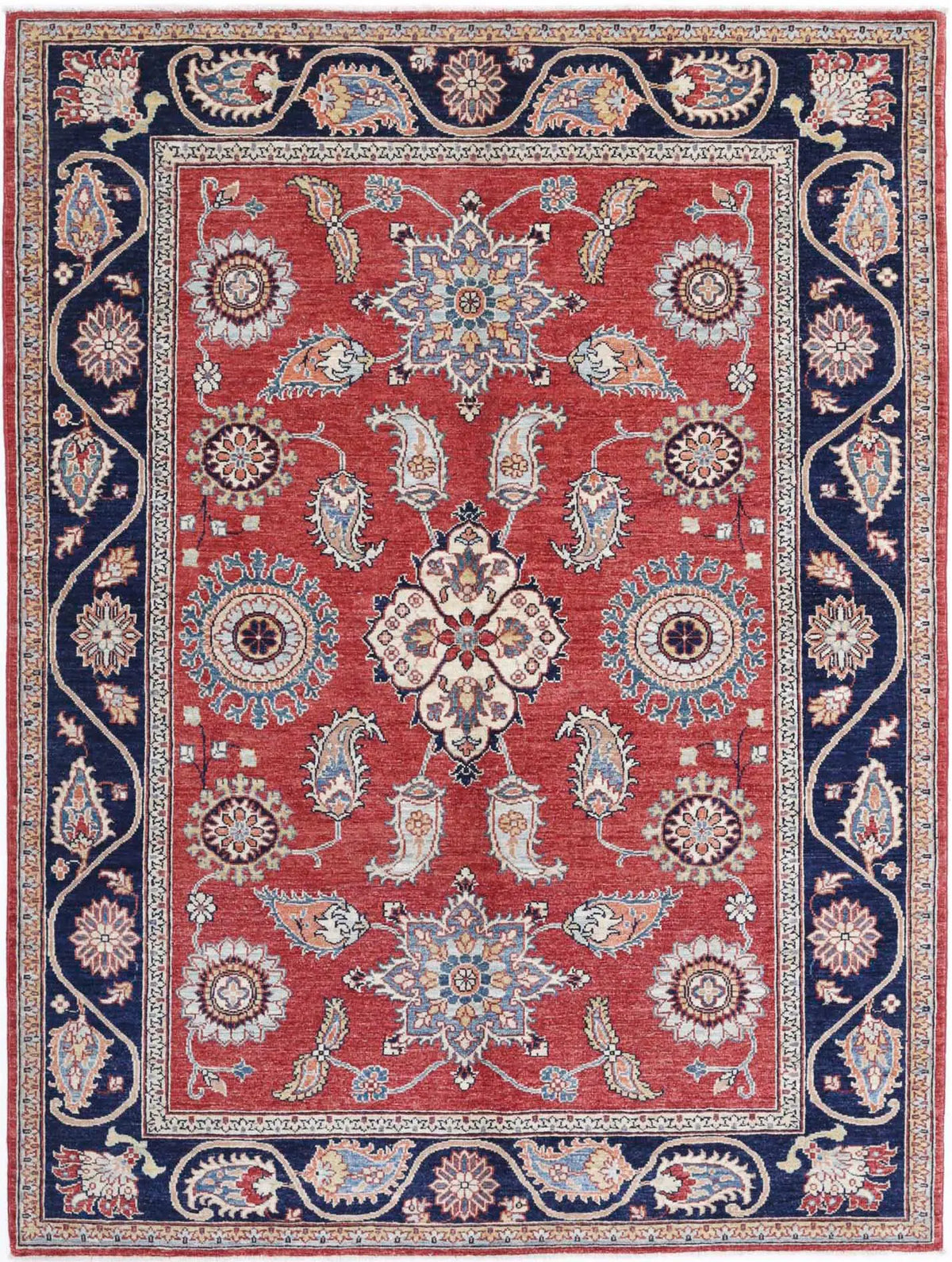 Hand Knotted Ziegler Farhan Wool Rug - 4&#39;10&#39;&#39; x 6&#39;5&#39;&#39; - Arteverk Rugs Area rug