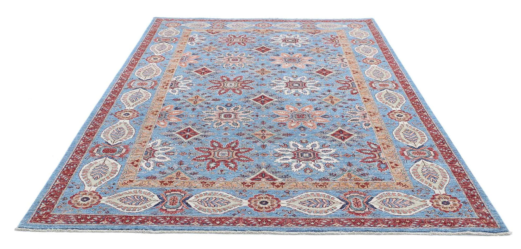 Hand Knotted Ziegler Suzani Wool Rug - 6'7'' x 9'8''