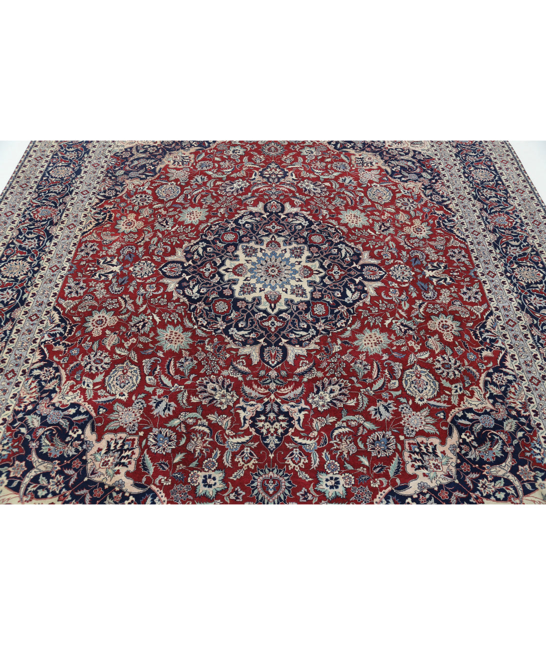 Hand Knotted Heritage Fine Persian Style Wool Rug - 8'1'' x 9'11'' 8'1'' x 9'11'' (243 X 298) / Red / Blue