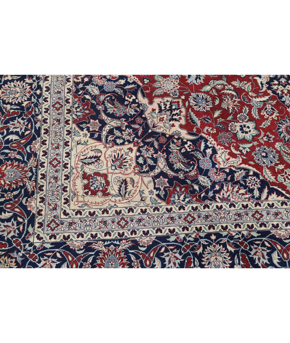 Hand Knotted Heritage Fine Persian Style Wool Rug - 8'1'' x 9'11'' 8'1'' x 9'11'' (243 X 298) / Red / Blue