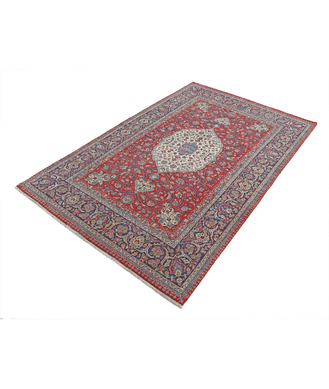 Hand Knotted Heritage Fine Persian Style Wool Rug - 4'7'' x 7'1'' 4'7'' x 7'1'' (138 X 213) / Red / Blue