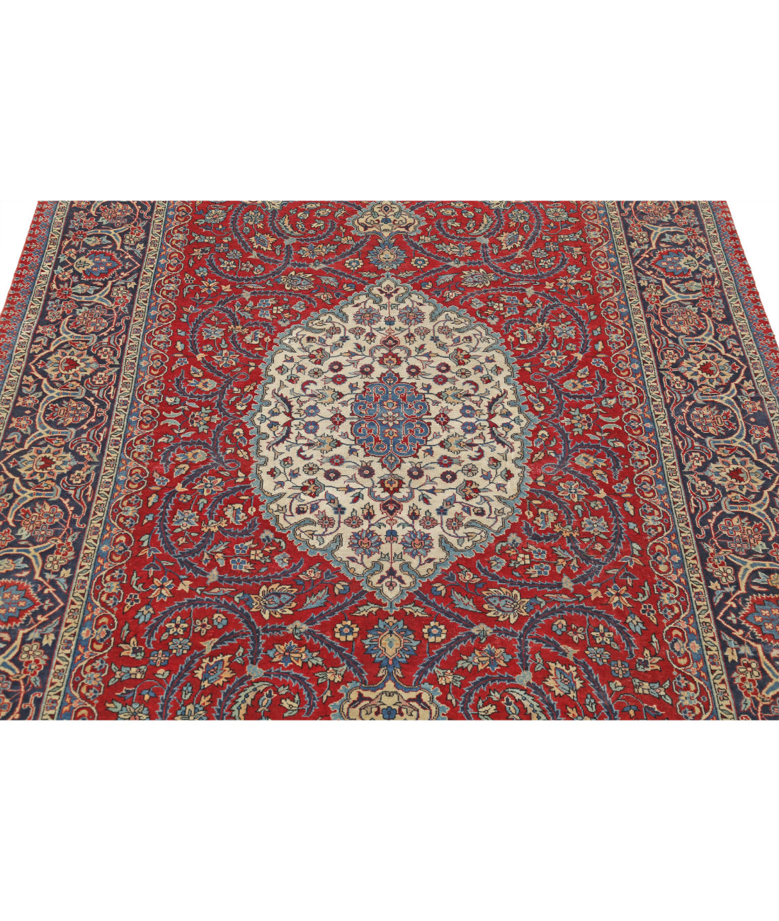 Hand Knotted Heritage Fine Persian Style Wool Rug - 4'7'' x 7'1'' 4'7'' x 7'1'' (138 X 213) / Red / Blue