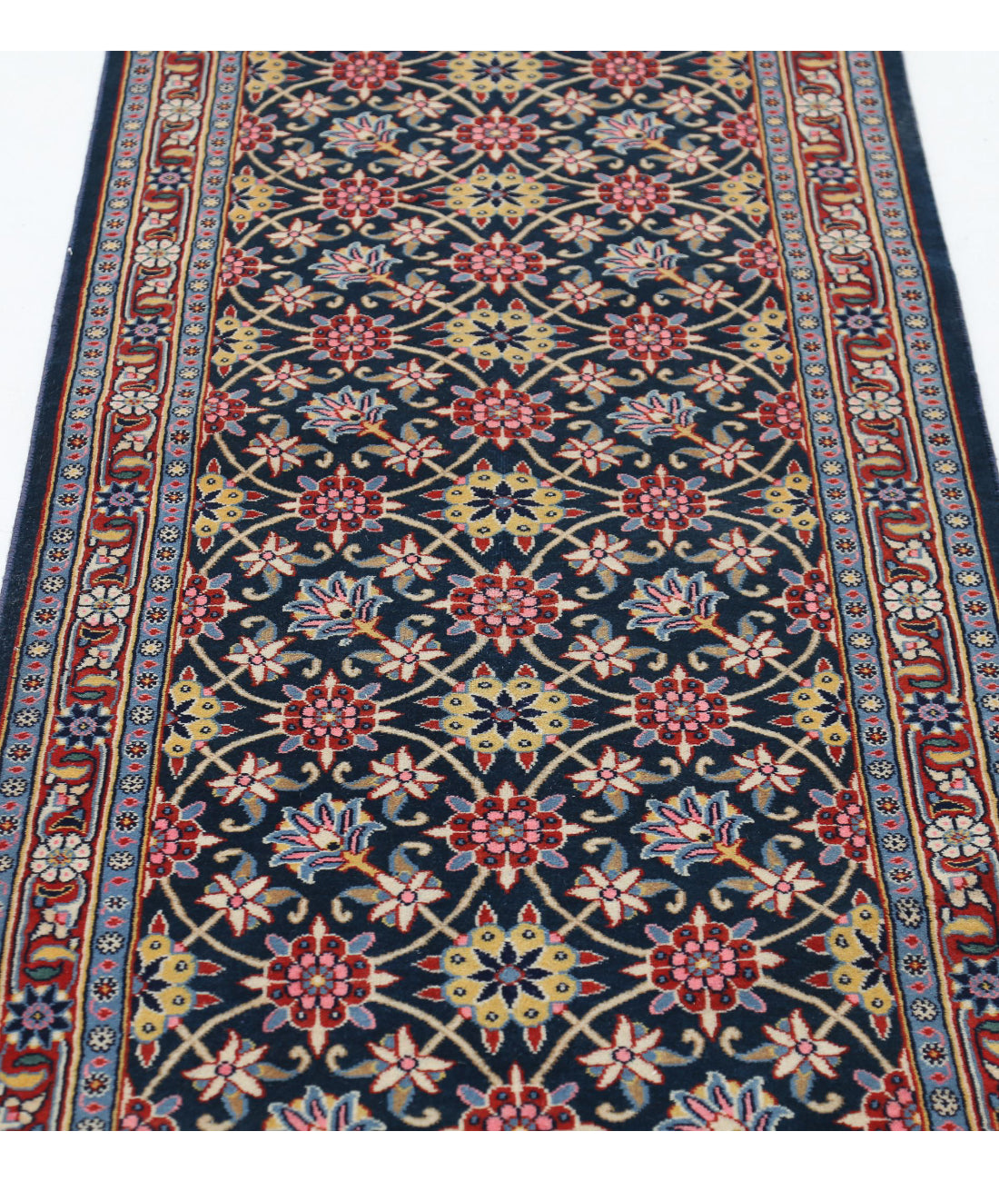 Hand Knotted Heritage Fine Persian Style Wool Rug - 2'5'' x 8'7'' 2'5'' x 8'7'' (73 X 258) / Blue / Red