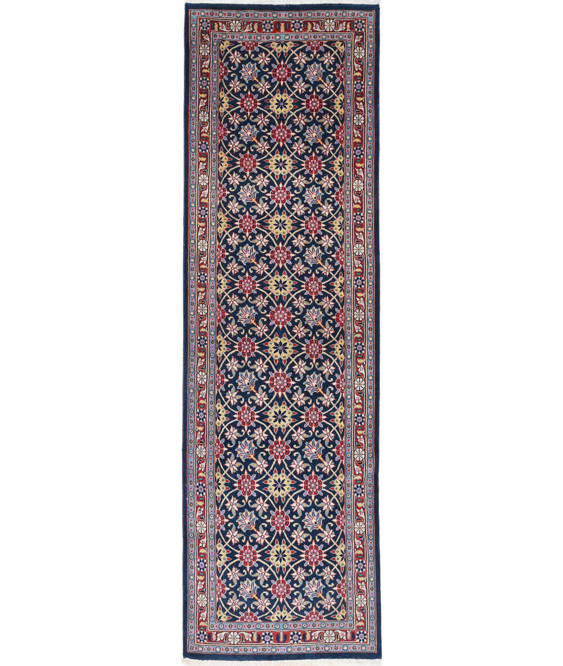 Hand Knotted Heritage Fine Persian Style Wool Rug - 2&#39;5&#39;&#39; x 8&#39;7&#39;&#39; 2&#39;5&#39;&#39; x 8&#39;7&#39;&#39; (73 X 258) / Blue / Red