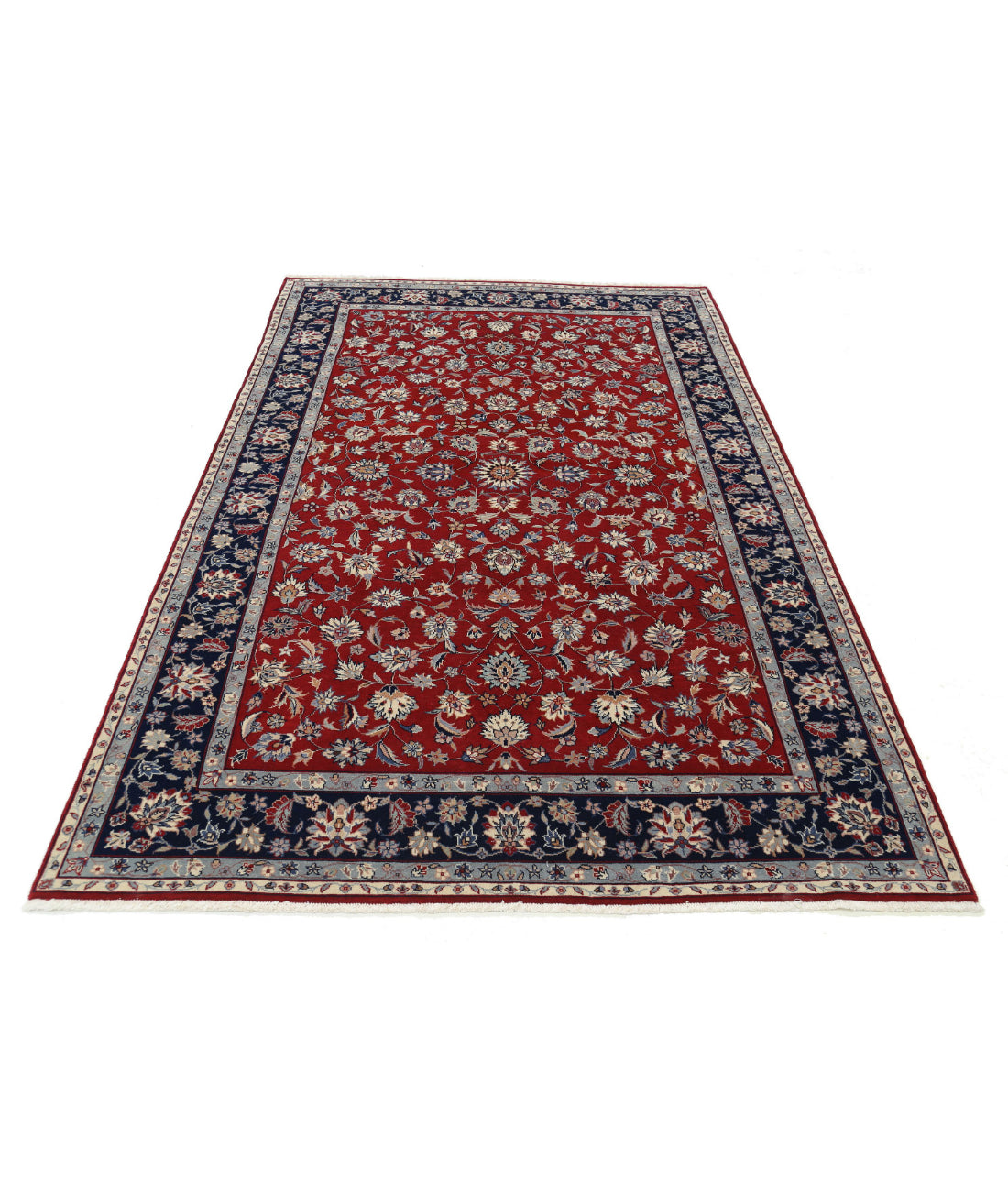 Hand Knotted Heritage Fine Persian Style Wool Rug - 4'11'' x 8'0'' 4'11'' x 8'0'' (148 X 240) / Red / Blue