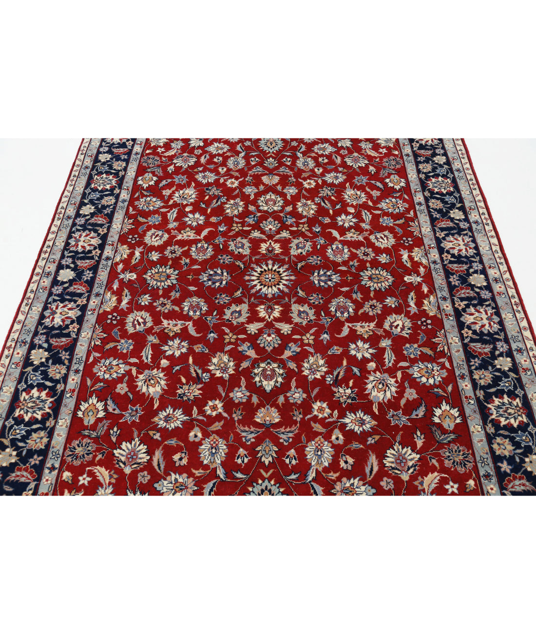 Hand Knotted Heritage Fine Persian Style Wool Rug - 4'11'' x 8'0'' 4'11'' x 8'0'' (148 X 240) / Red / Blue