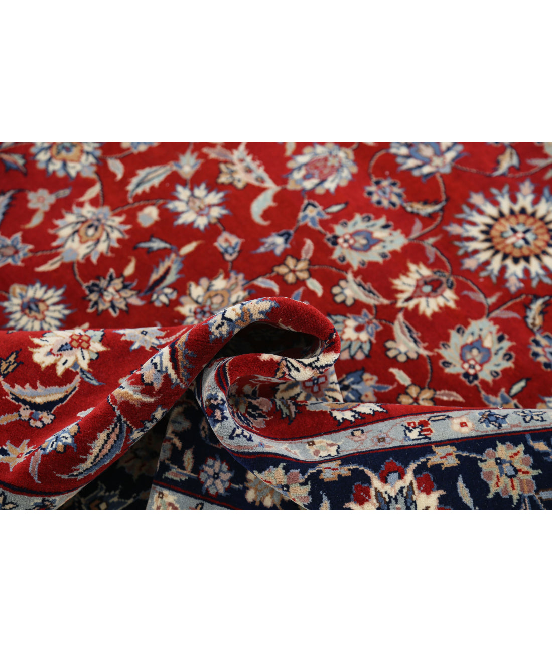 Hand Knotted Heritage Fine Persian Style Wool Rug - 4'11'' x 8'0'' 4'11'' x 8'0'' (148 X 240) / Red / Blue